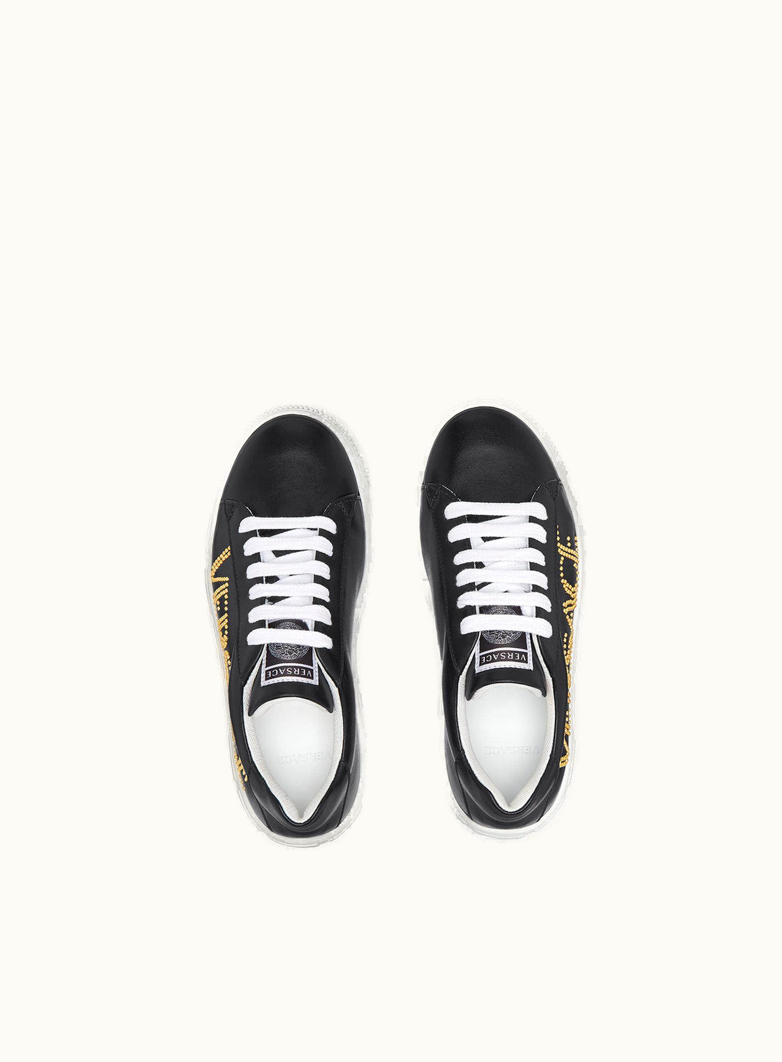 Versace Versace Logo Greca Kids Trainers Black, Gold