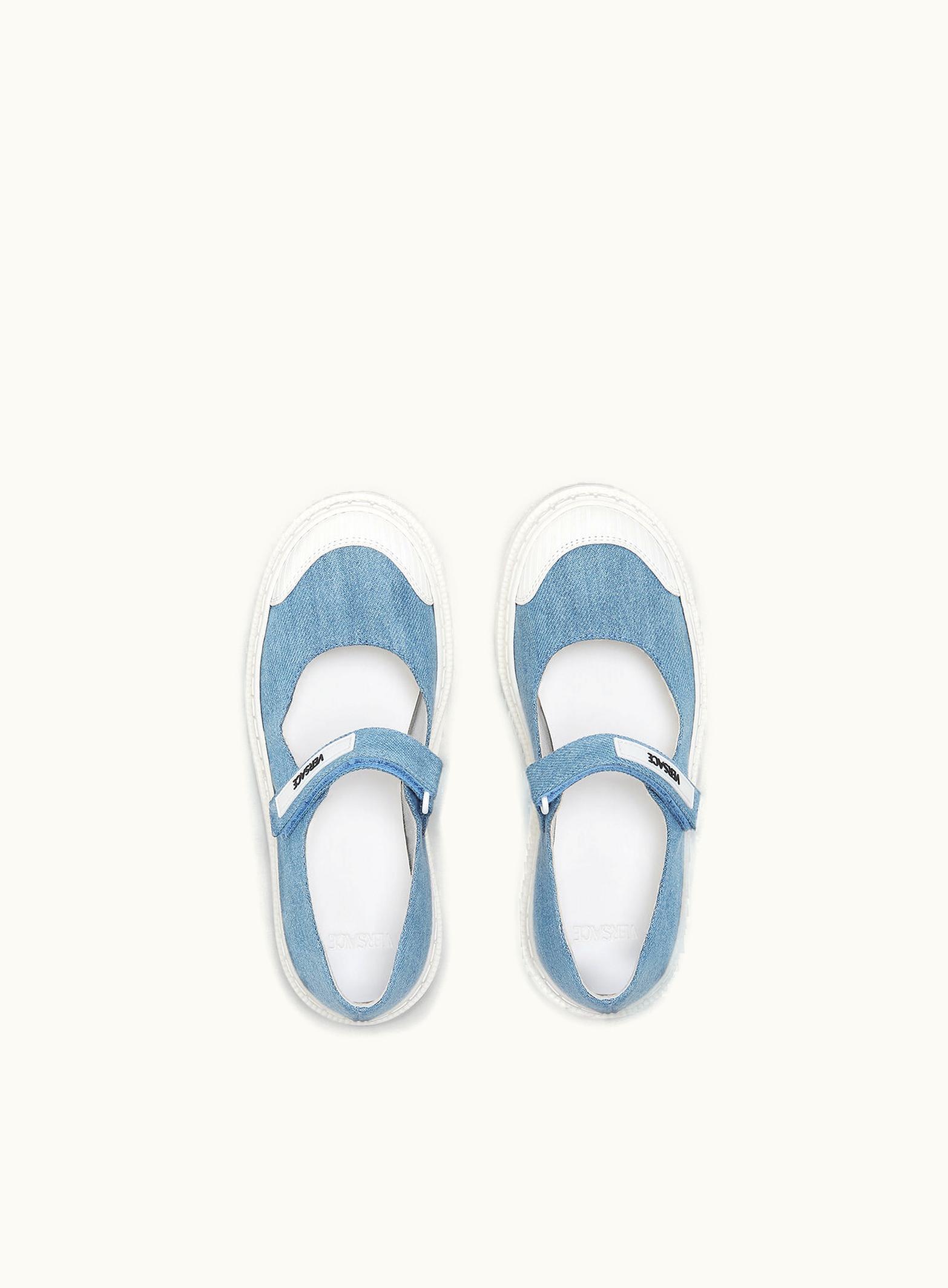 Versace Versace Logo Kids Mary Jane Shoes Blue