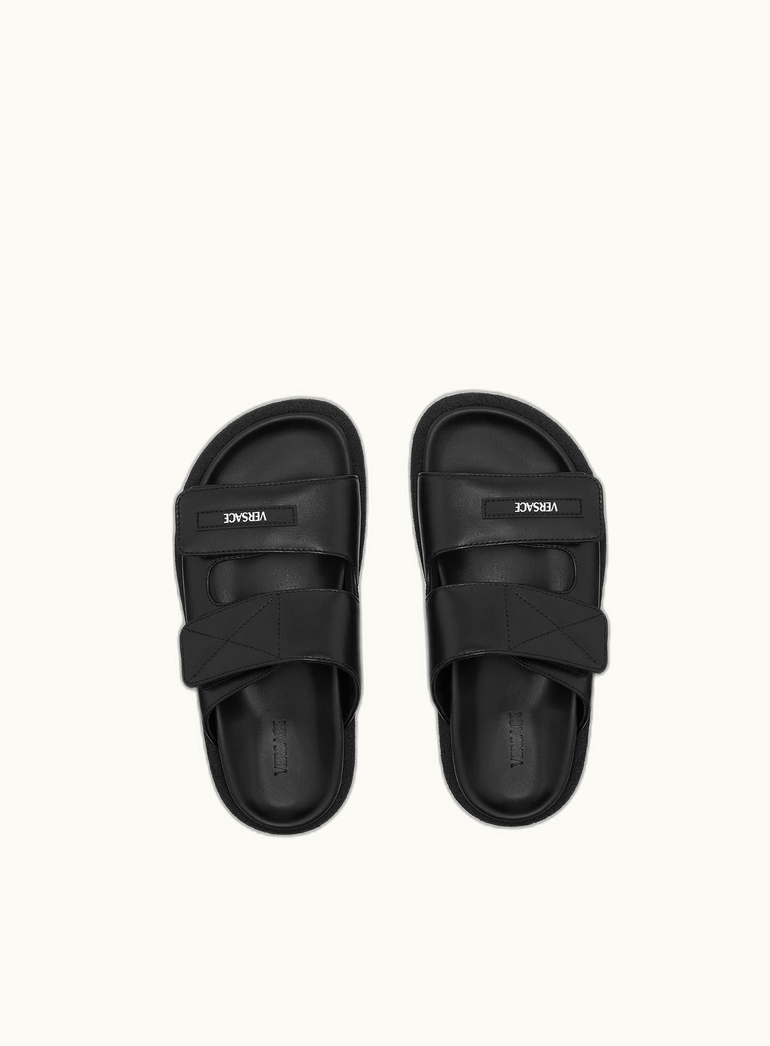 Versace Versace Deluxe Kids Leather Sandals Black