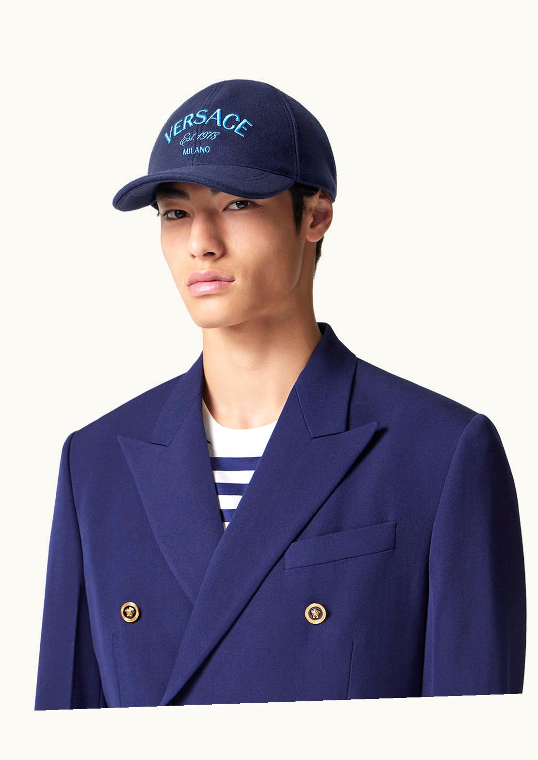 Versace Versace Milano Stamp Wool Baseball Cap Blue