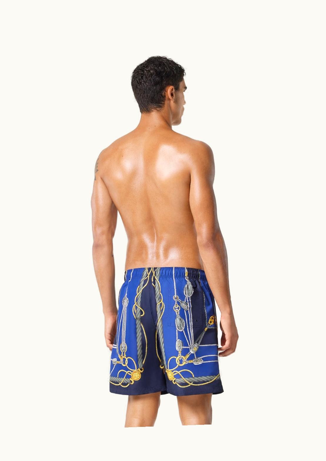 Versace Versace Nautical Boardshorts Blue, Print - Luxury Men's Versace Nautical Blue Boardshorts
