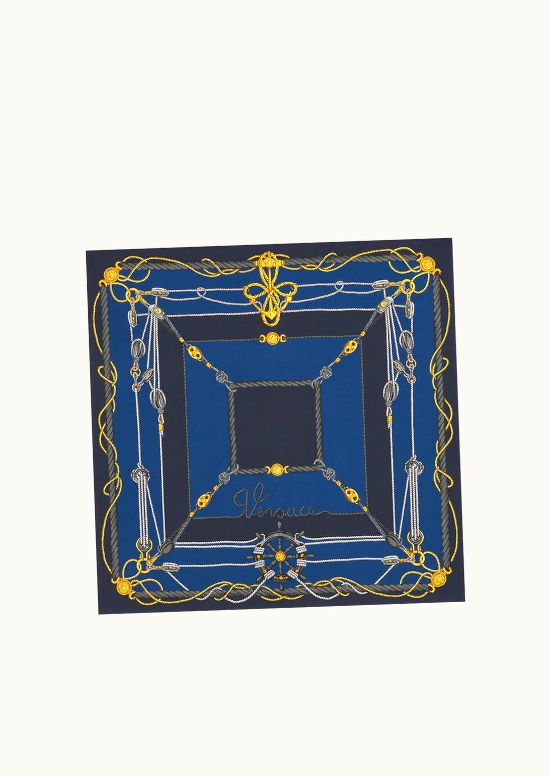Versace Versace Nautical Large Silk Foulard 90 CM Blue, Print