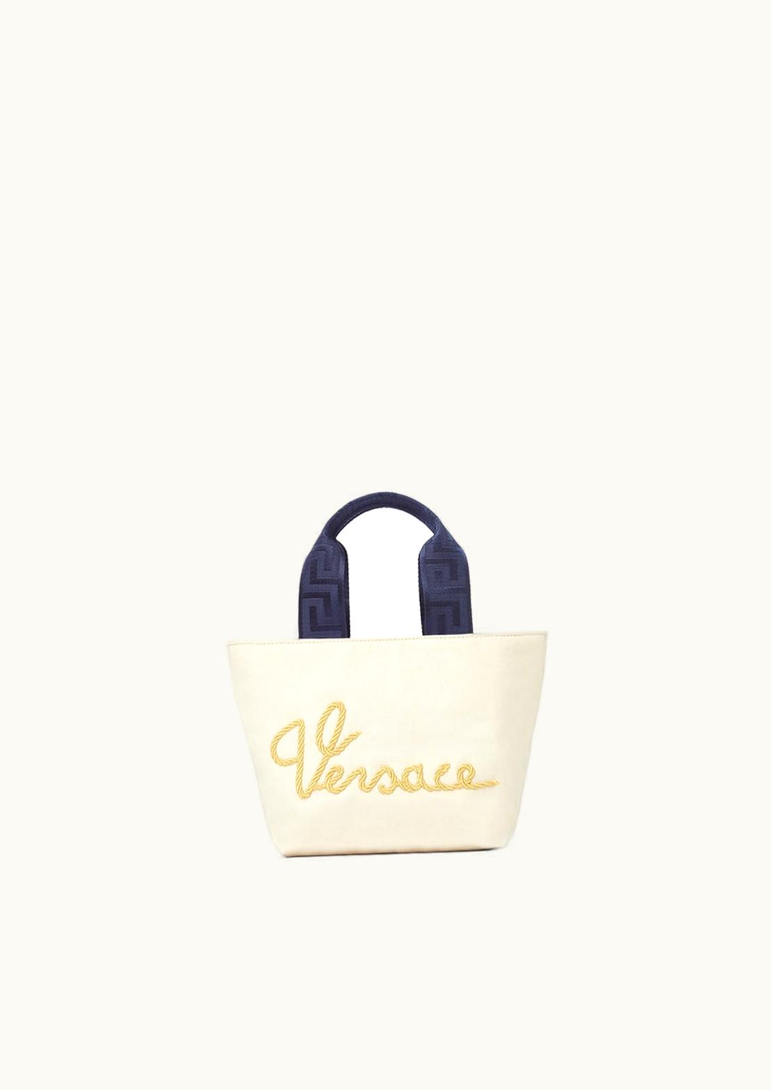 Versace Versace Nautical Logo Kids Tote Bag Beige, Blue