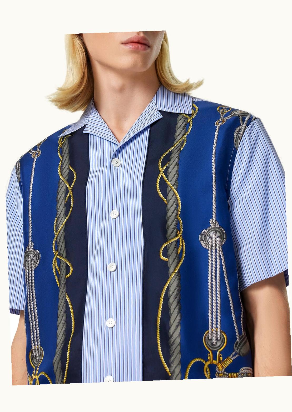 Versace Versace Nautical Striped Shirt Blue, Print