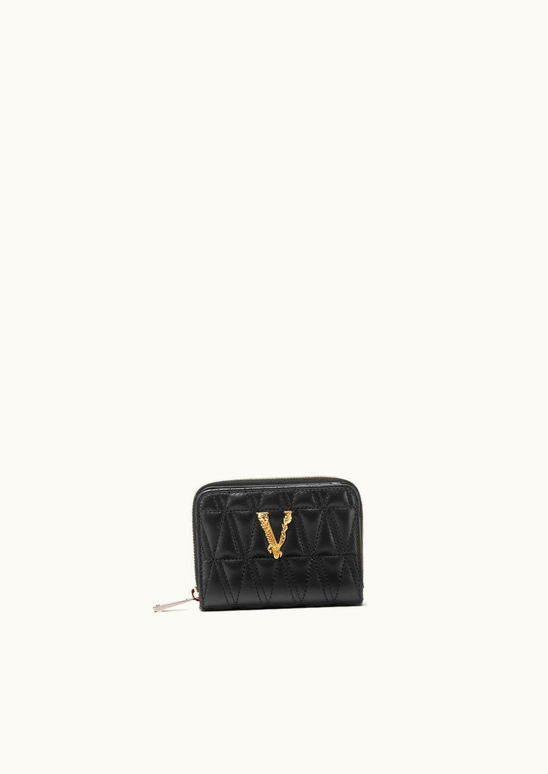 Versace Versace Virtus Bifold Zip Wallet Black, Gold
