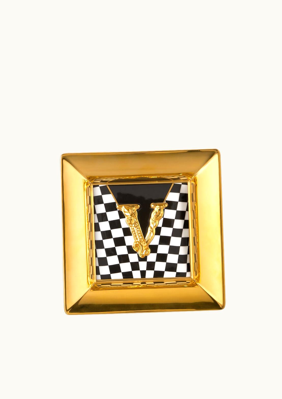 Versace Versace Virtus Square Plate 18 CM White, Gold