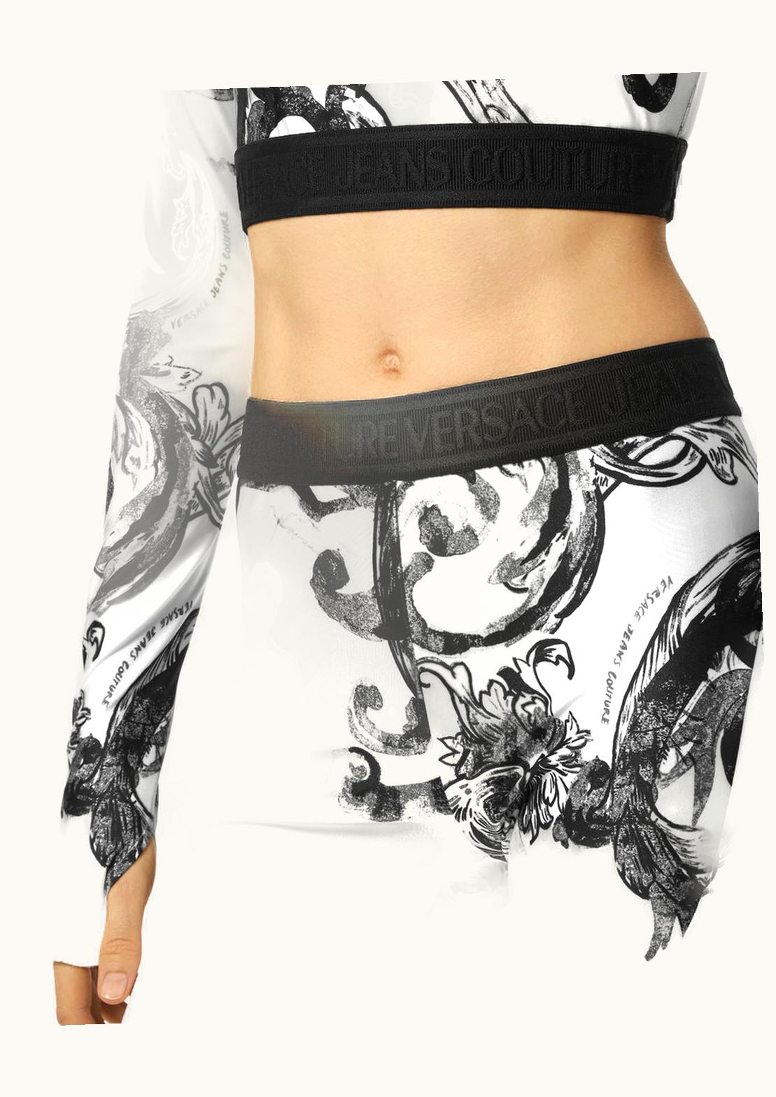 Versace Versace Barocco Watercolour Couture Bicycle Shorts White, Print