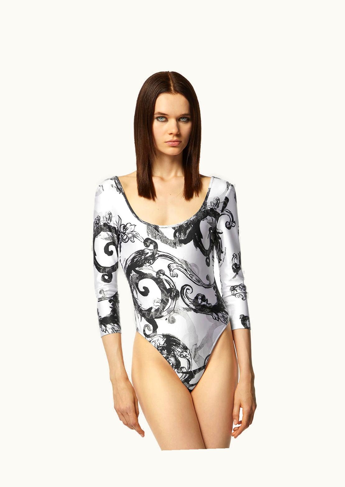 Versace Versace Watercolour Couture Bodysuit White, Print