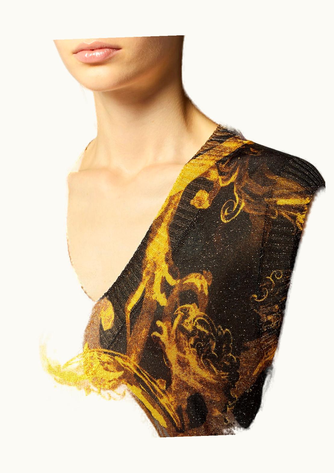 Versace Versace Watercolour Couture Knit Crop Top