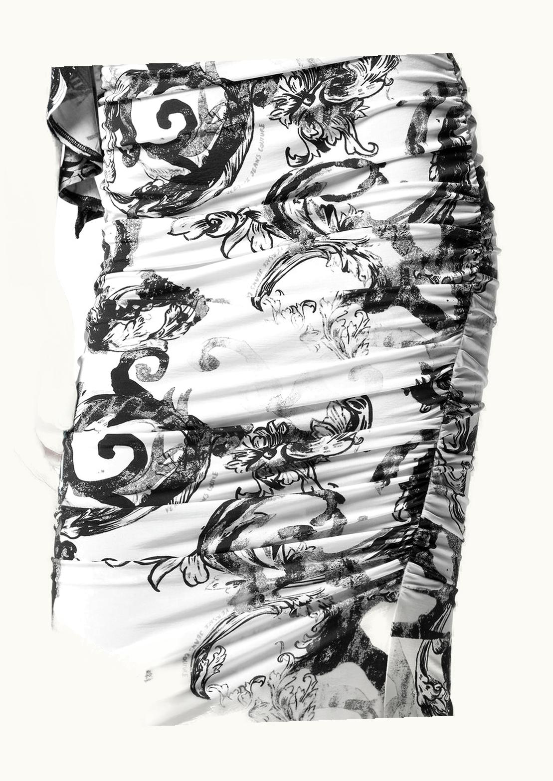 Versace Watercolour Couture Long Skirt White, Print