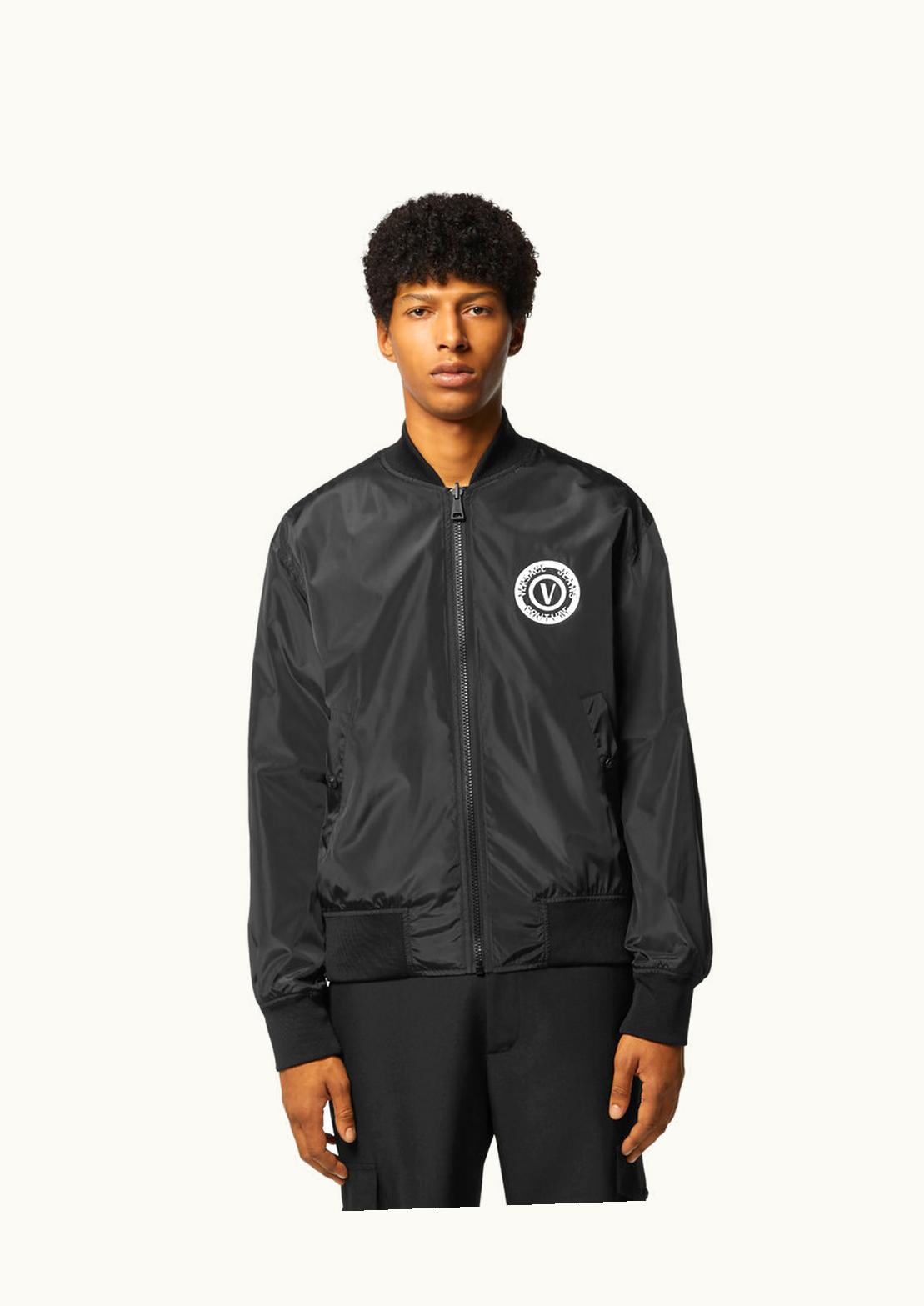 Versace Versace Reversible Watercolour Couture Bomber Jacket V-Emblem Black