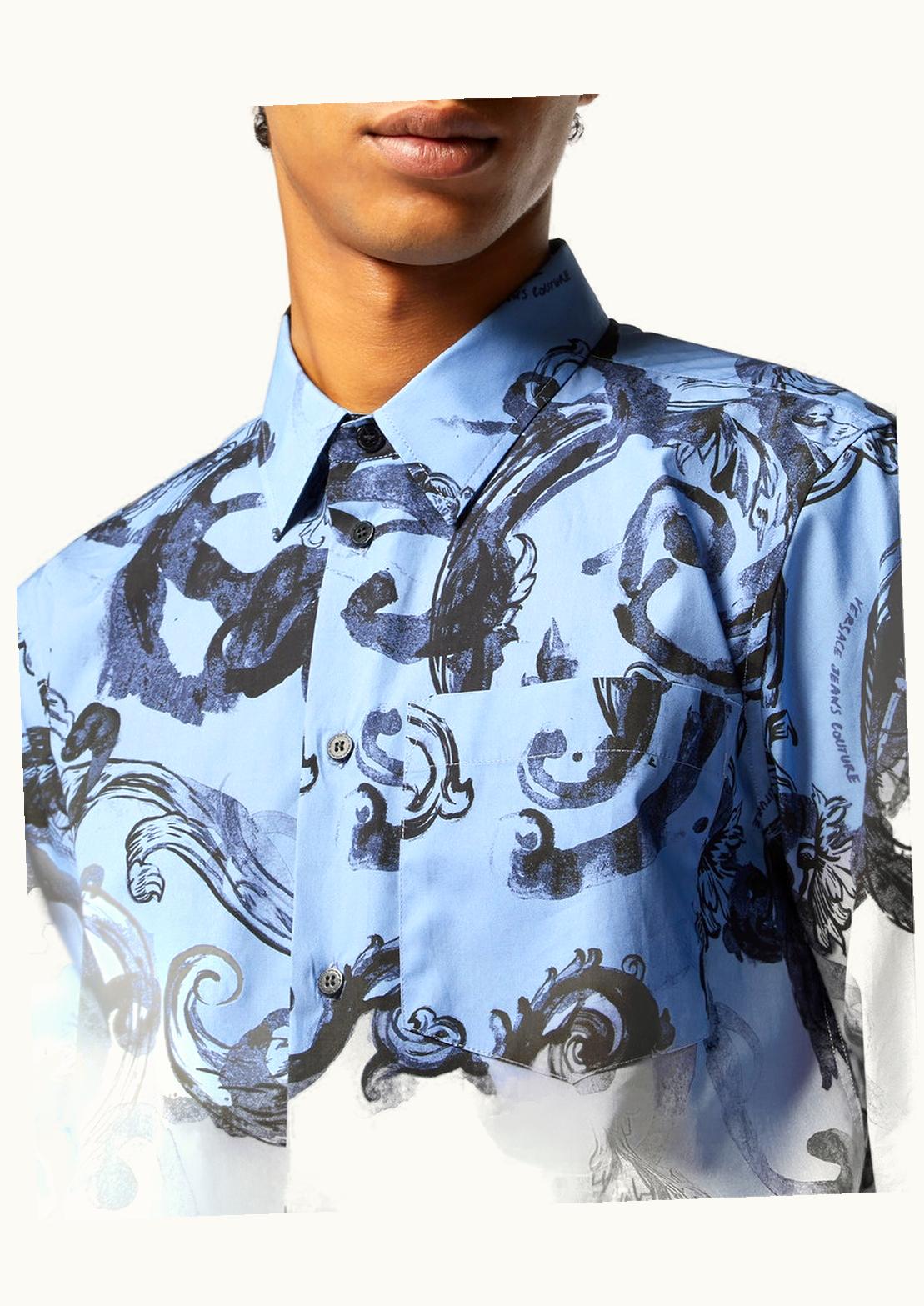 Versace Versace Watercolour Couture Shirt Blue, Print