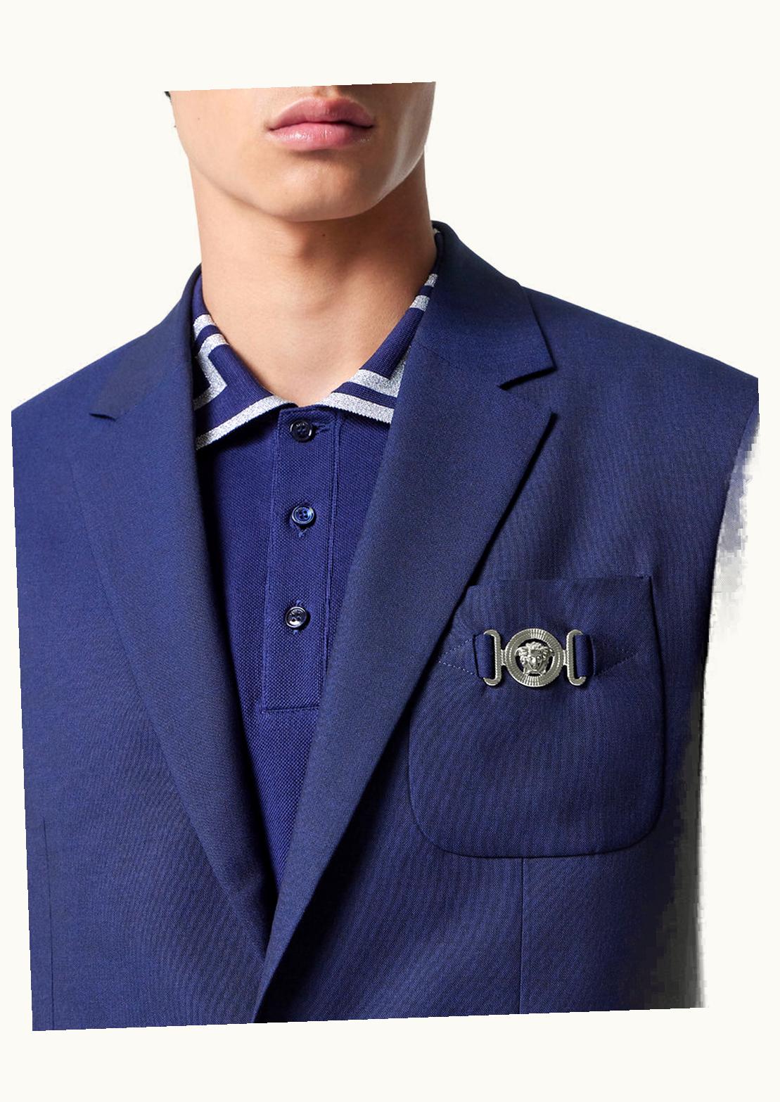 Versace Versace Wool-Canvas Single-Breasted Blazer Blue