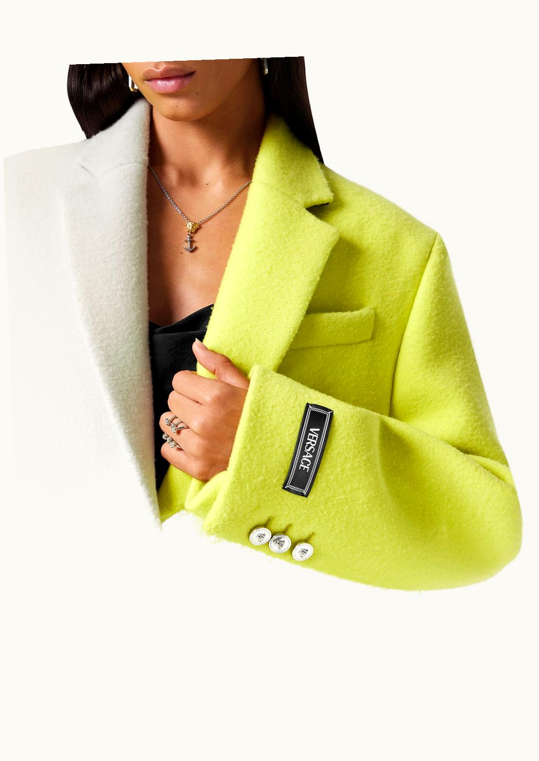 Versace Versace Wool Single-Breasted Overcoat Yellow