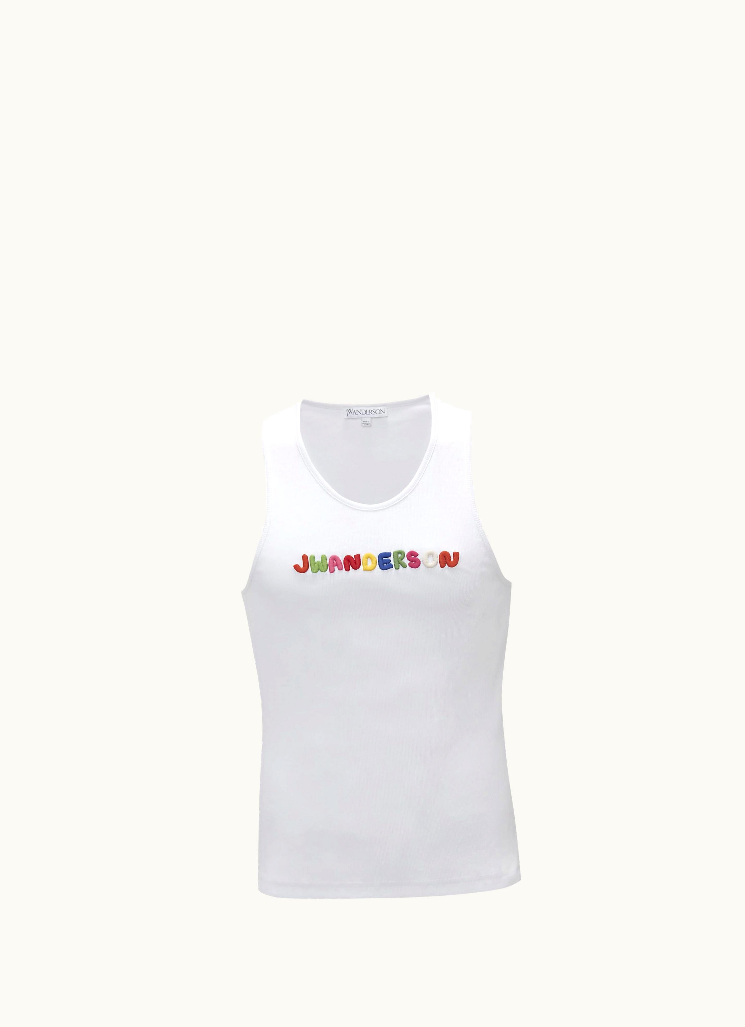 JW Anderson JW Anderson Logo Embroidered Tank Top In White
