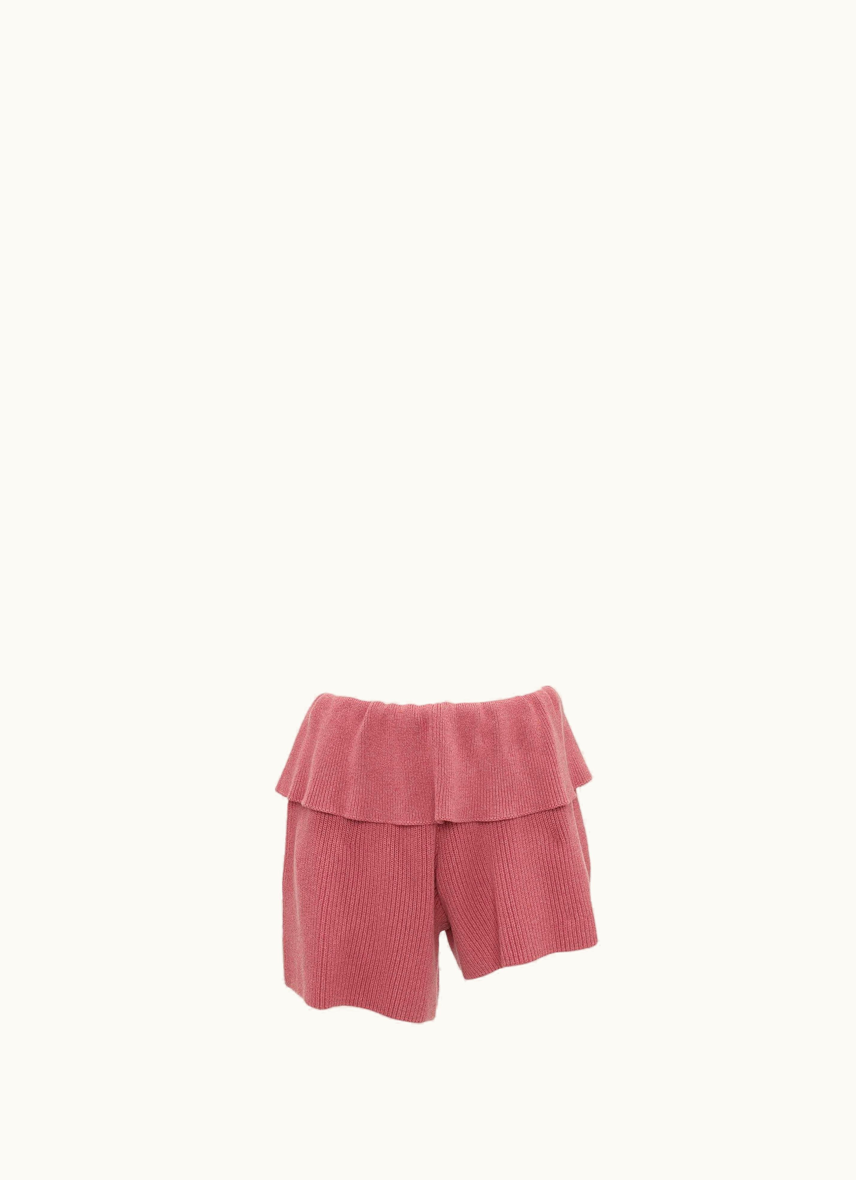 JW Anderson JW Anderson Fold Over Asymmetric Shorts In Pink