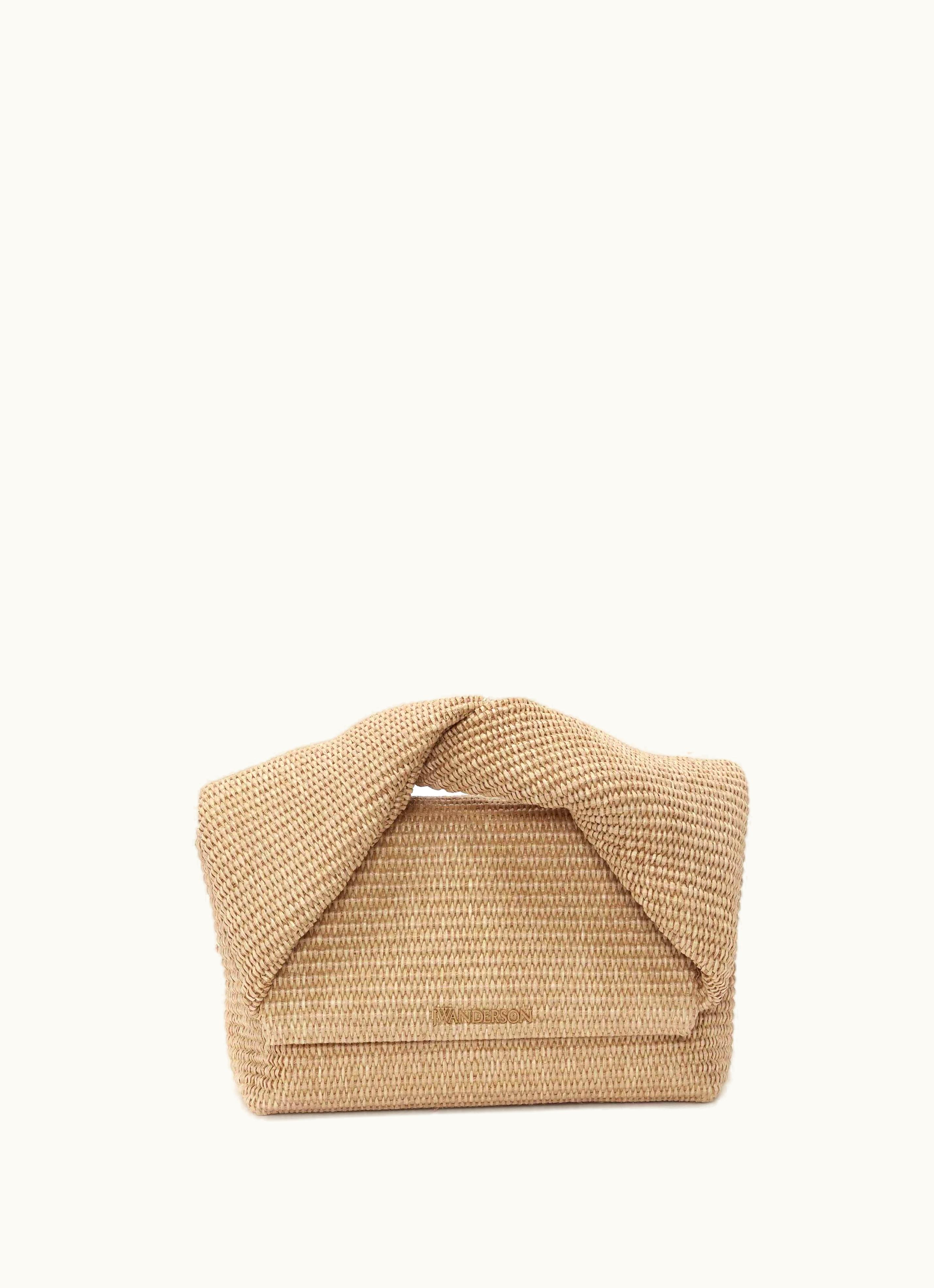 JW Anderson JW Anderson Large Twister - Raffia Top Handle Bag In Neutrals