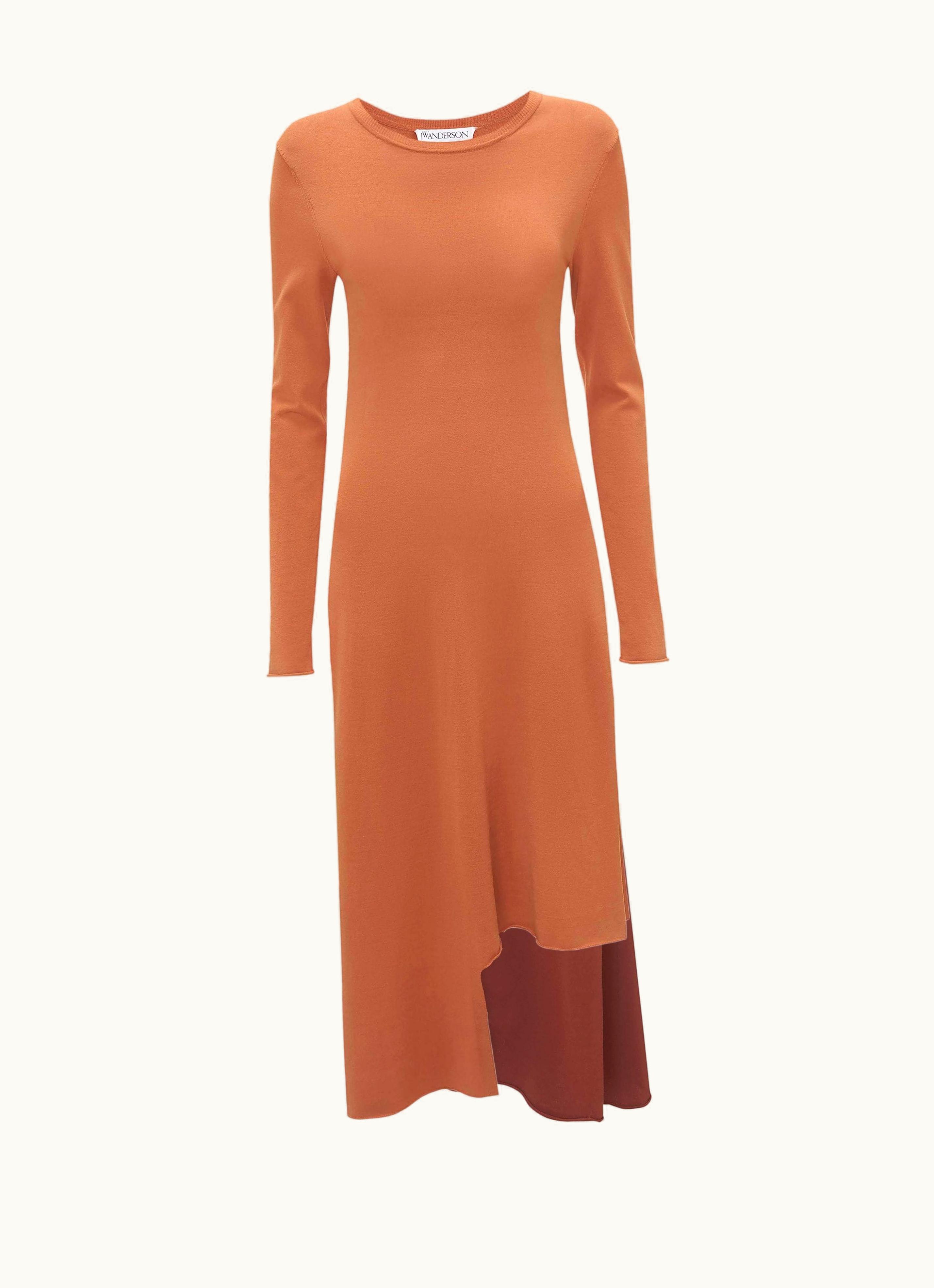 JW Anderson JW Anderson Colour Block Layered Dress In Orange