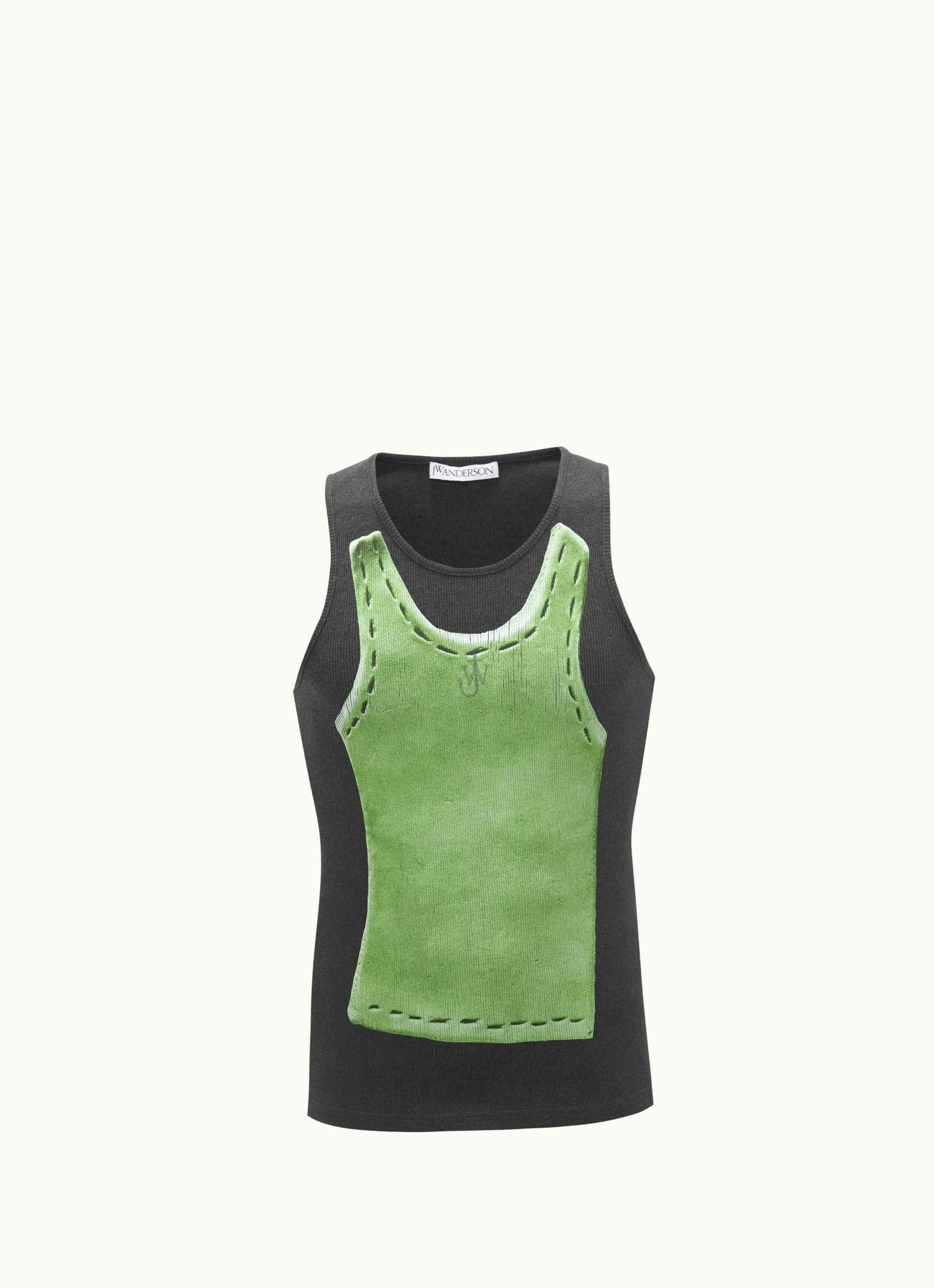 JW Anderson JW Anderson Clay Trompe L'OEIL Printed Tank Top In Grey