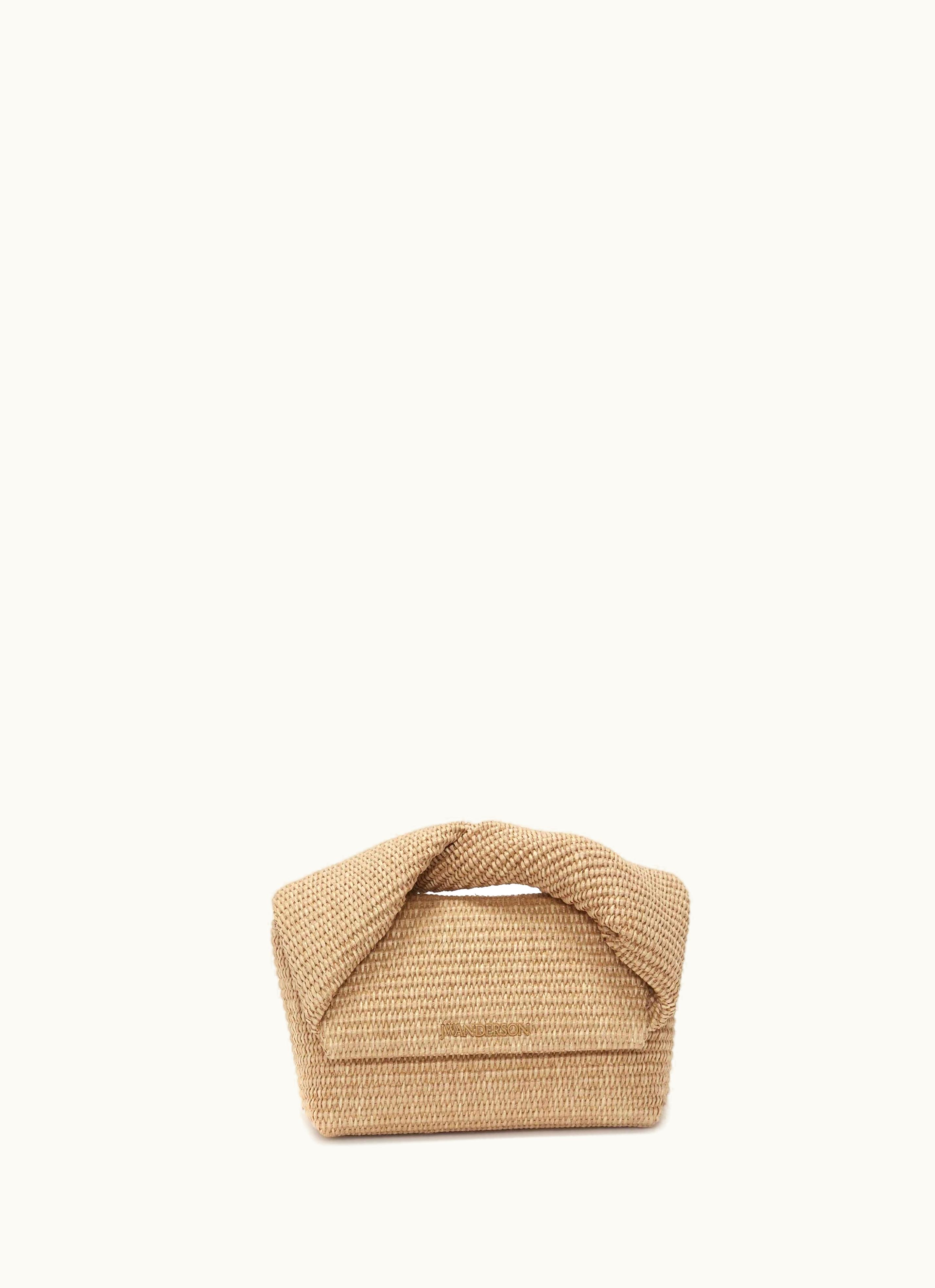 JW Anderson JW Anderson Medium Twister - Raffia Top Handle Bag In Neutrals