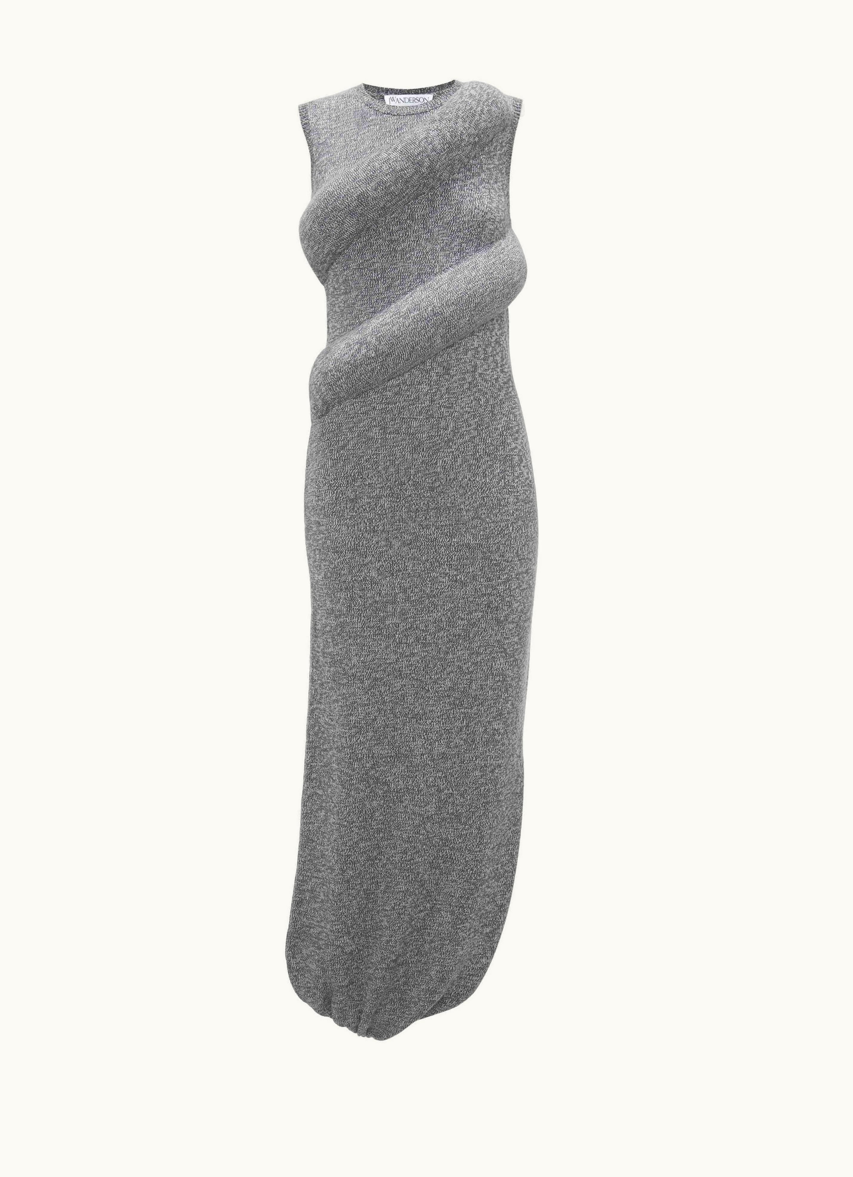 JW Anderson JW Anderson Padded Twisted Tank Dress In Grey