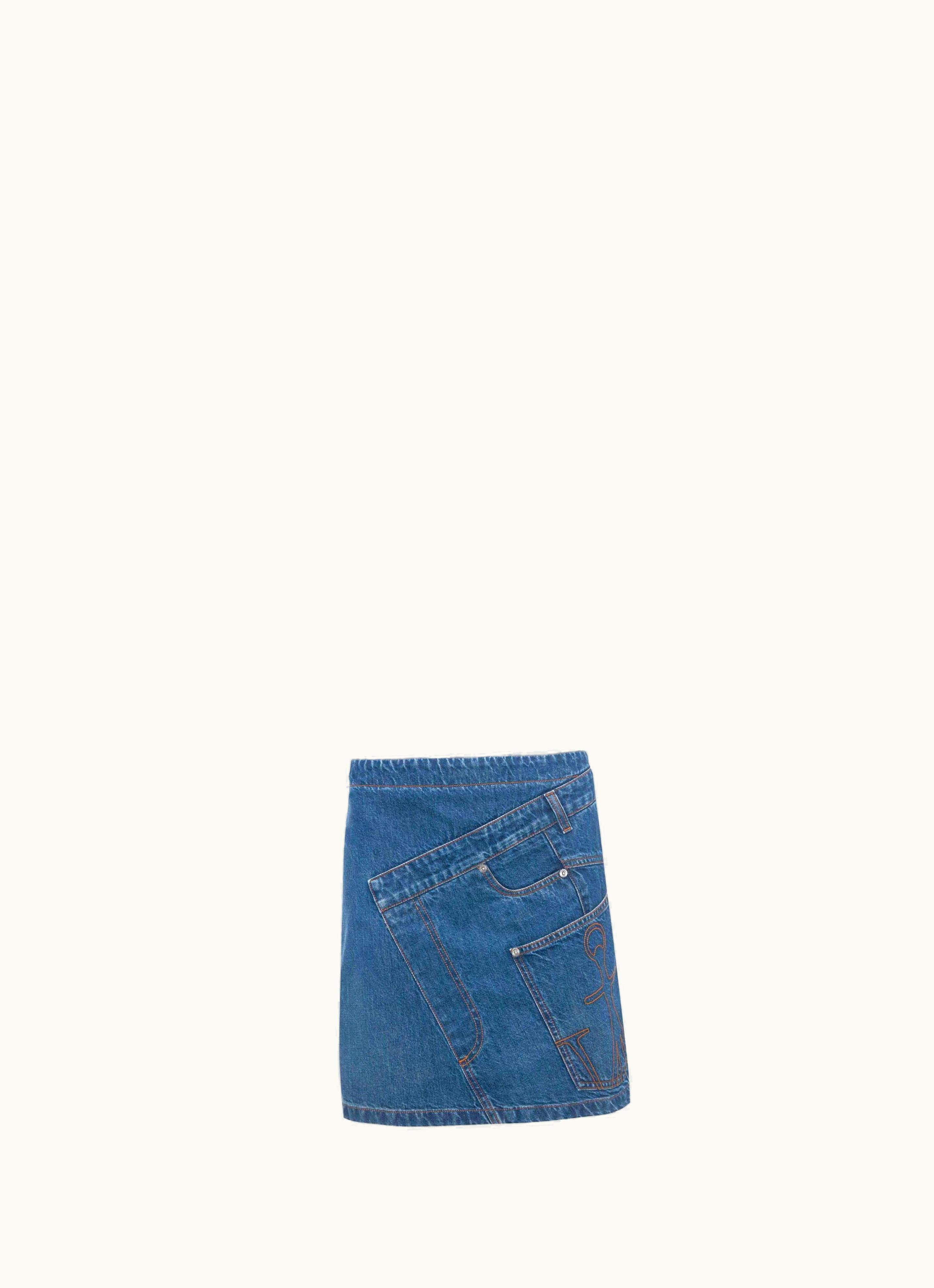 JW Anderson JW Anderson Twisted Mini Denim Skirt In Blue