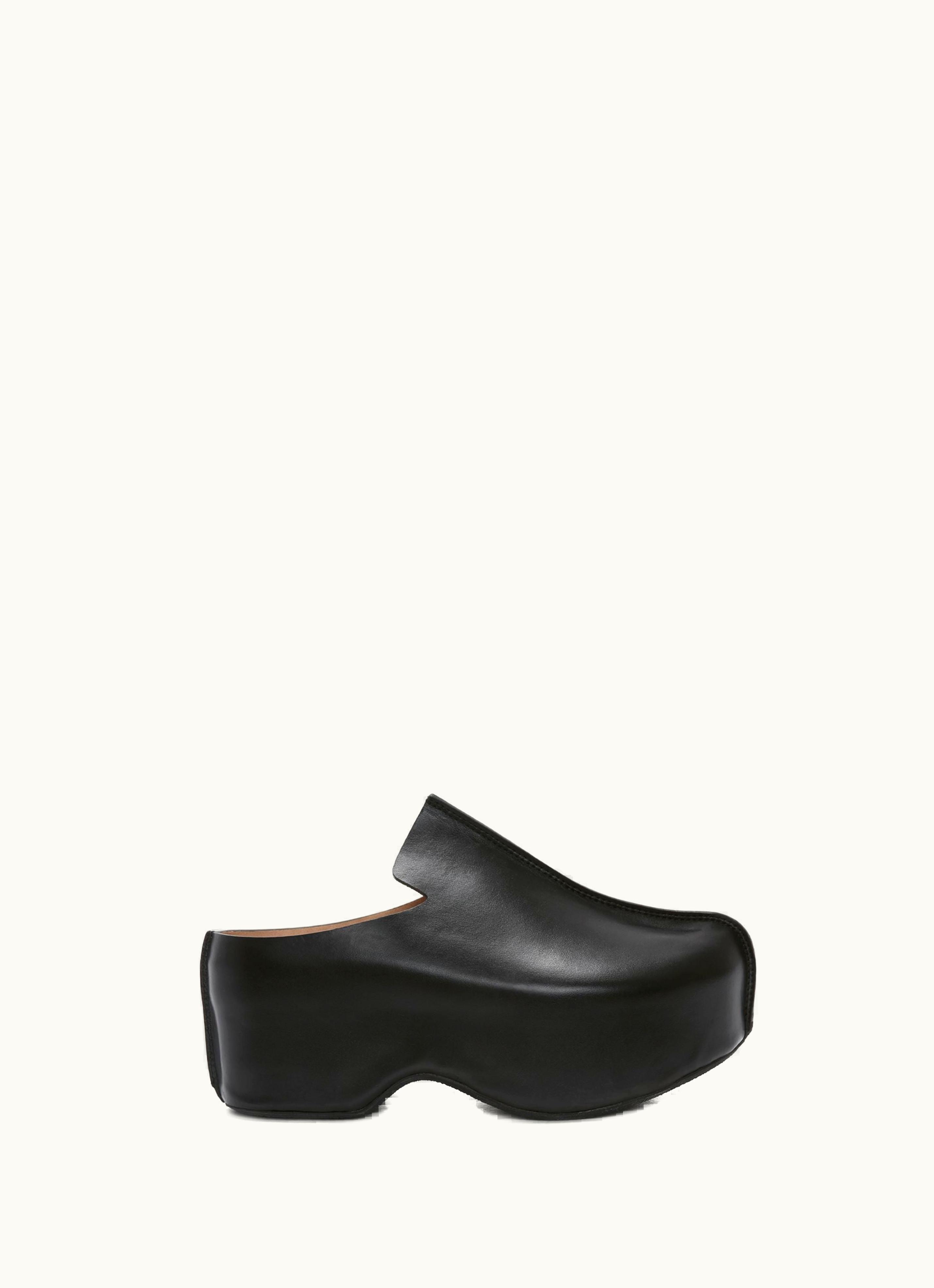 JW Anderson JW Anderson FW0146LA0323999 Leather Platform Clogs Black