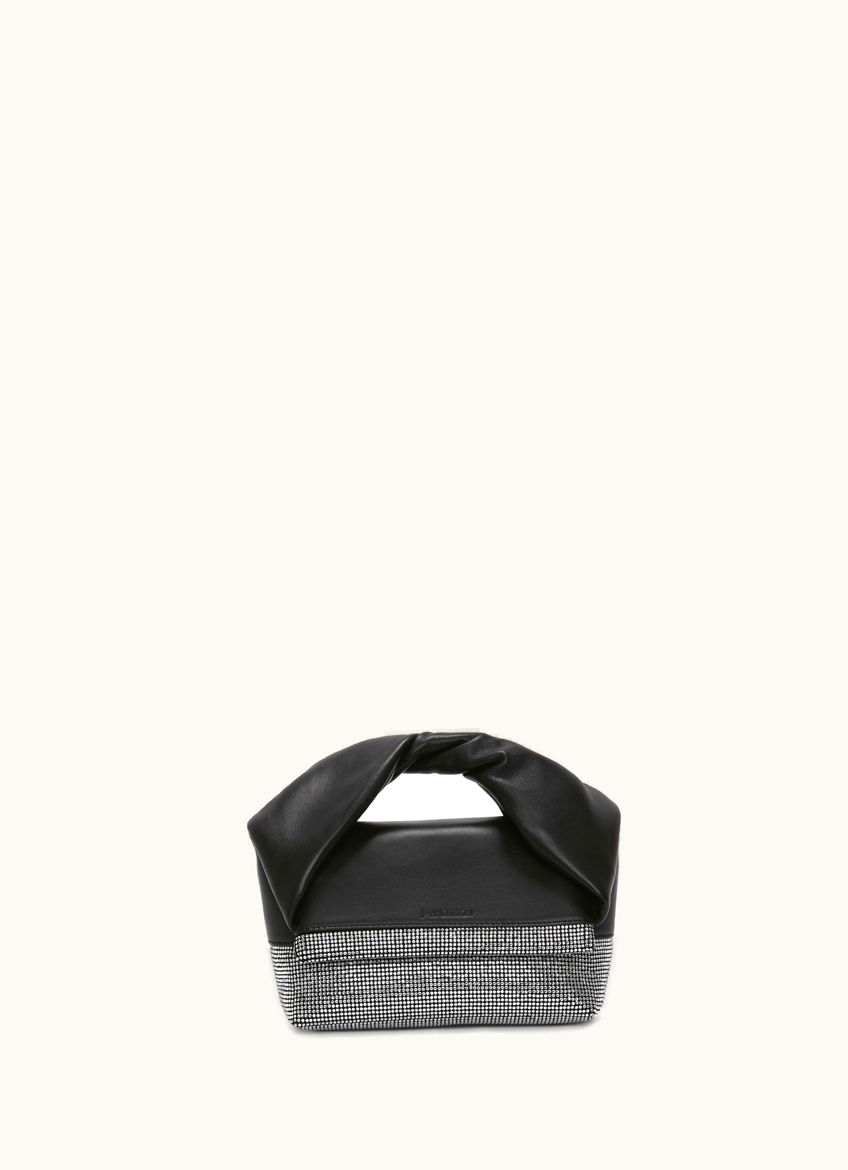 JW Anderson JW Anderson Medium Twister - Leather Top Handle Bag With Crystals In Black