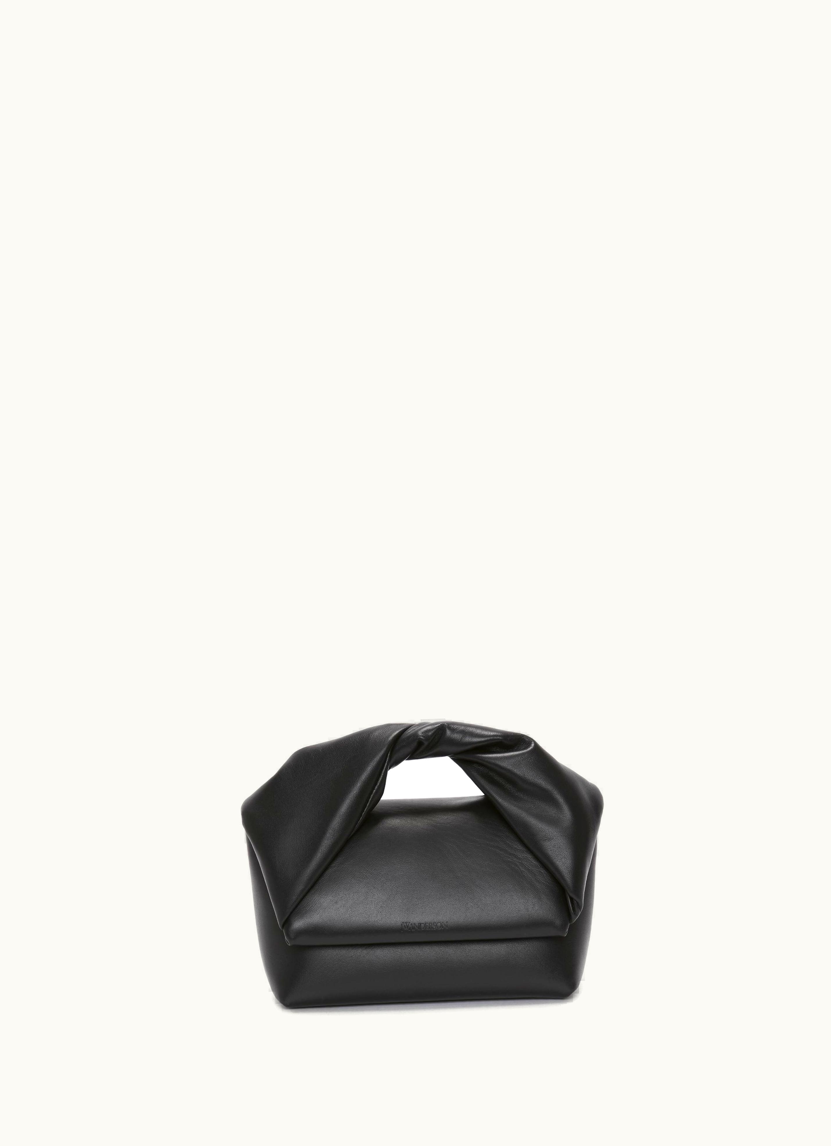 JW Anderson JW Anderson Twisted Elegance Leather Top Handle Bag Black