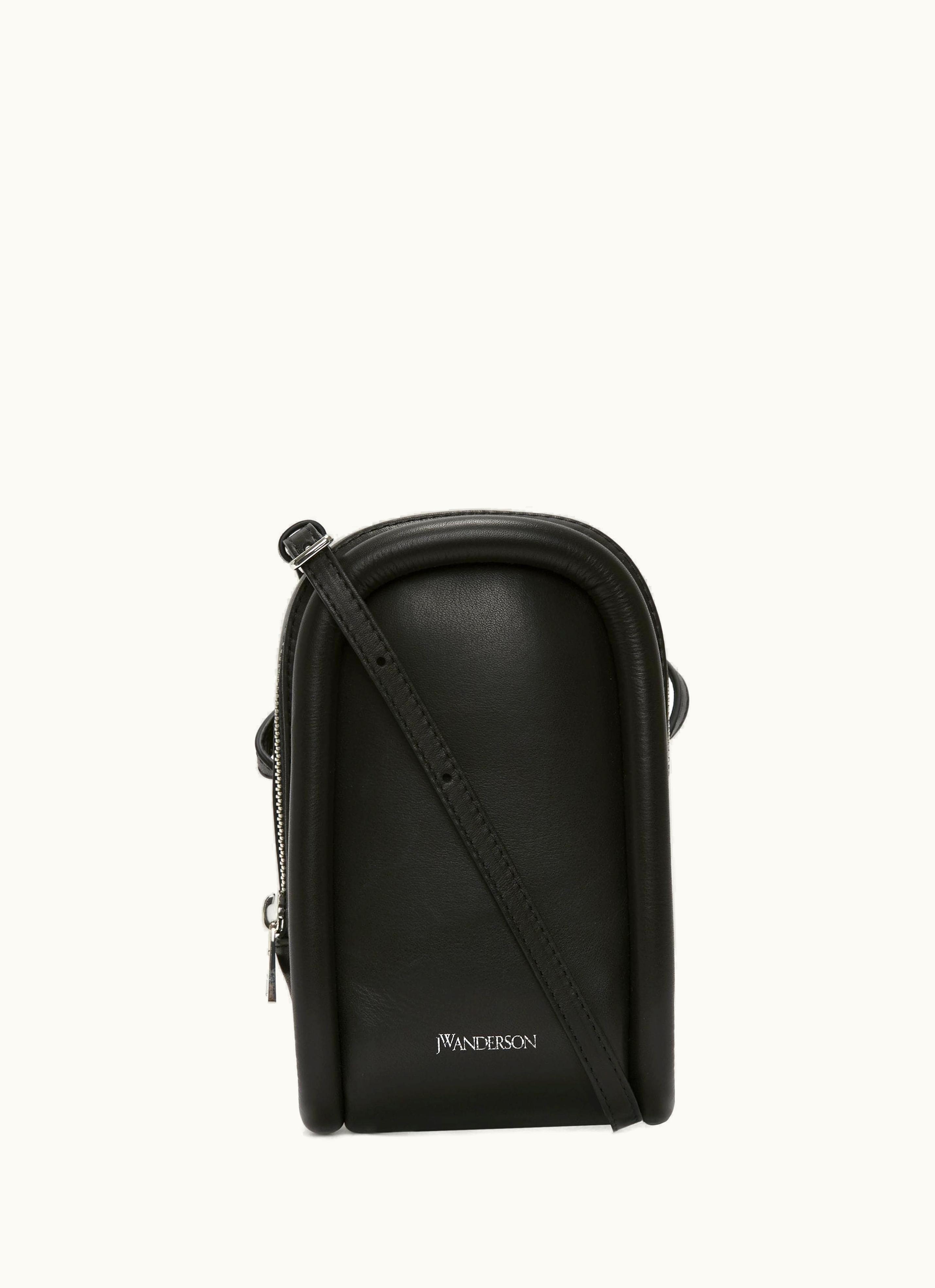 JW Anderson JW Anderson BUMPER-POUCH Leather Phone Pouch In Black - Luxury Leather Crossbody Phone Pouch Black