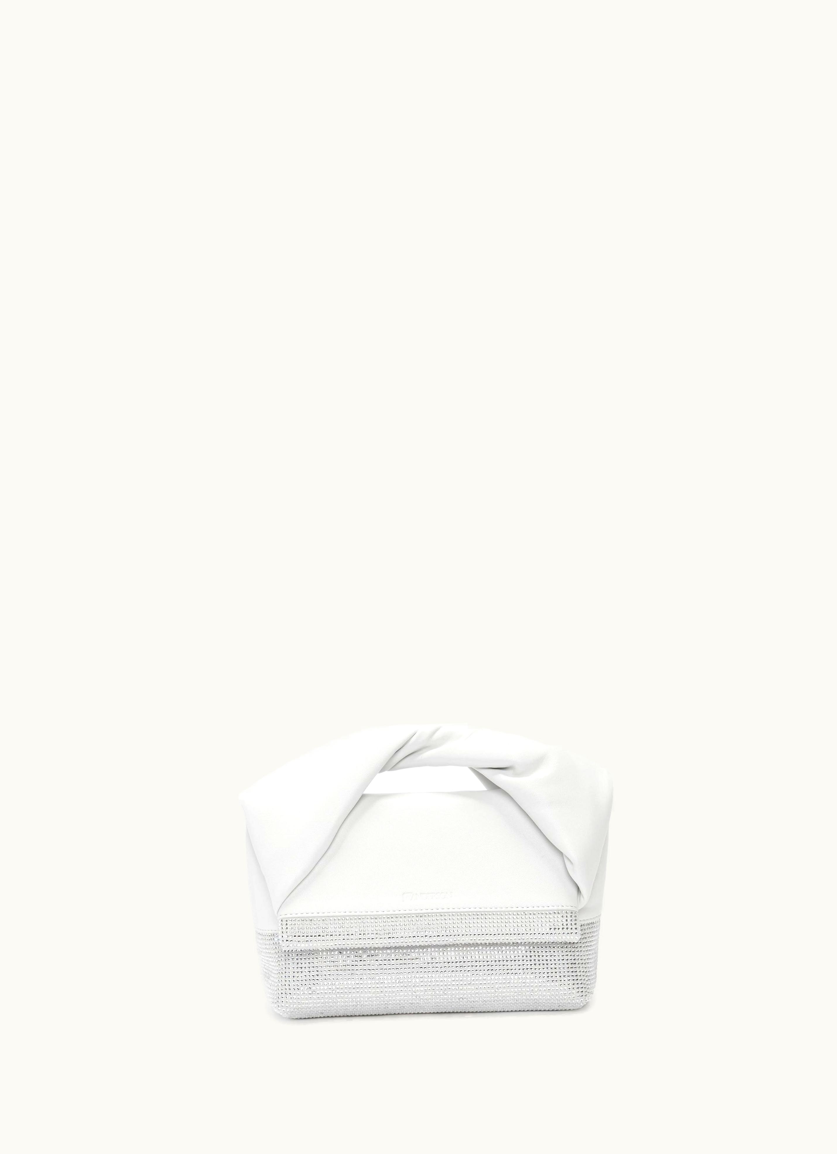 JW Anderson JW Anderson Medium Twister - Leather Top Handle Bag With Crystals In White