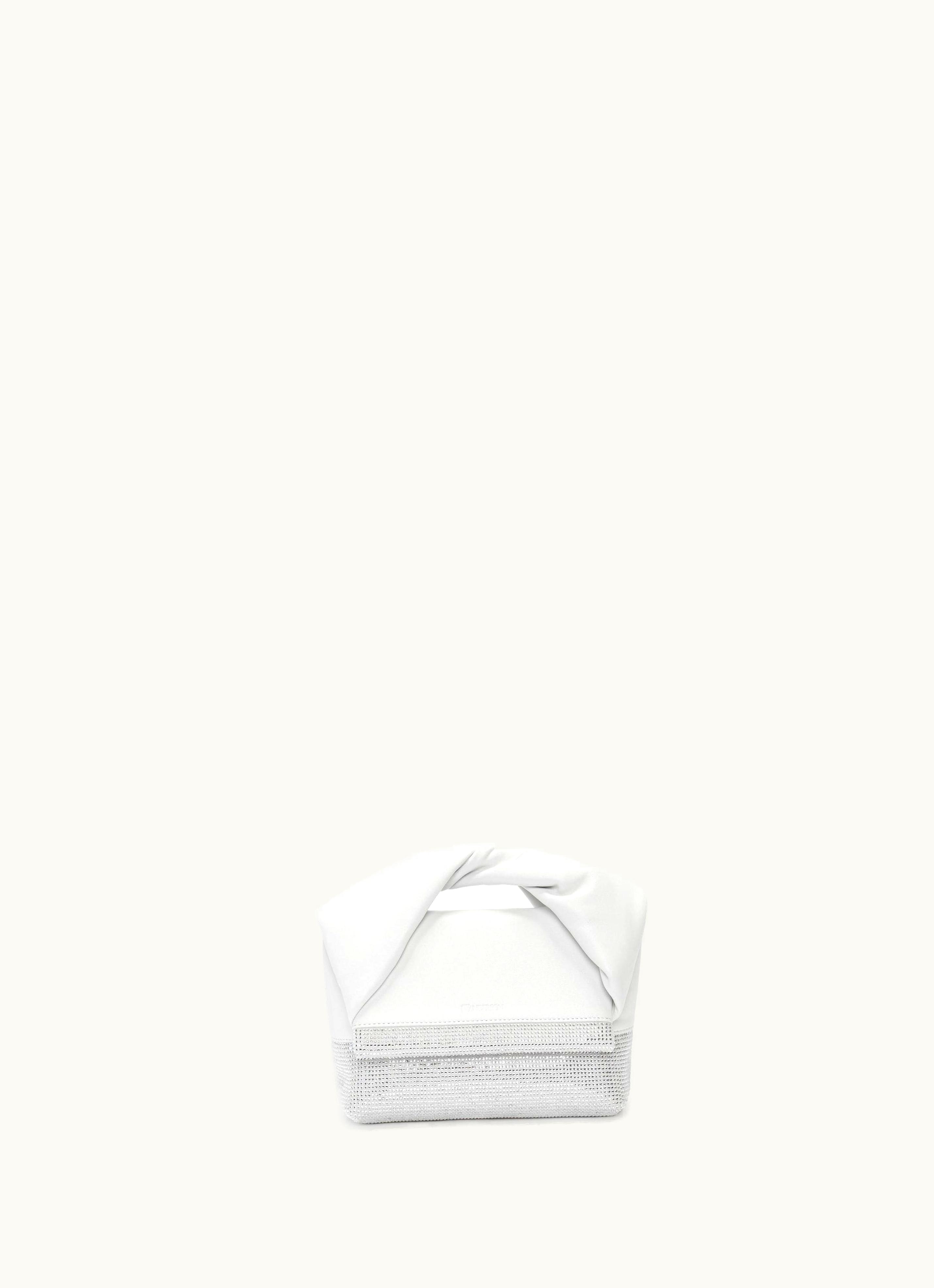 JW Anderson JW Anderson Small Twister - Leather Top Handle Bag With Crystals In White