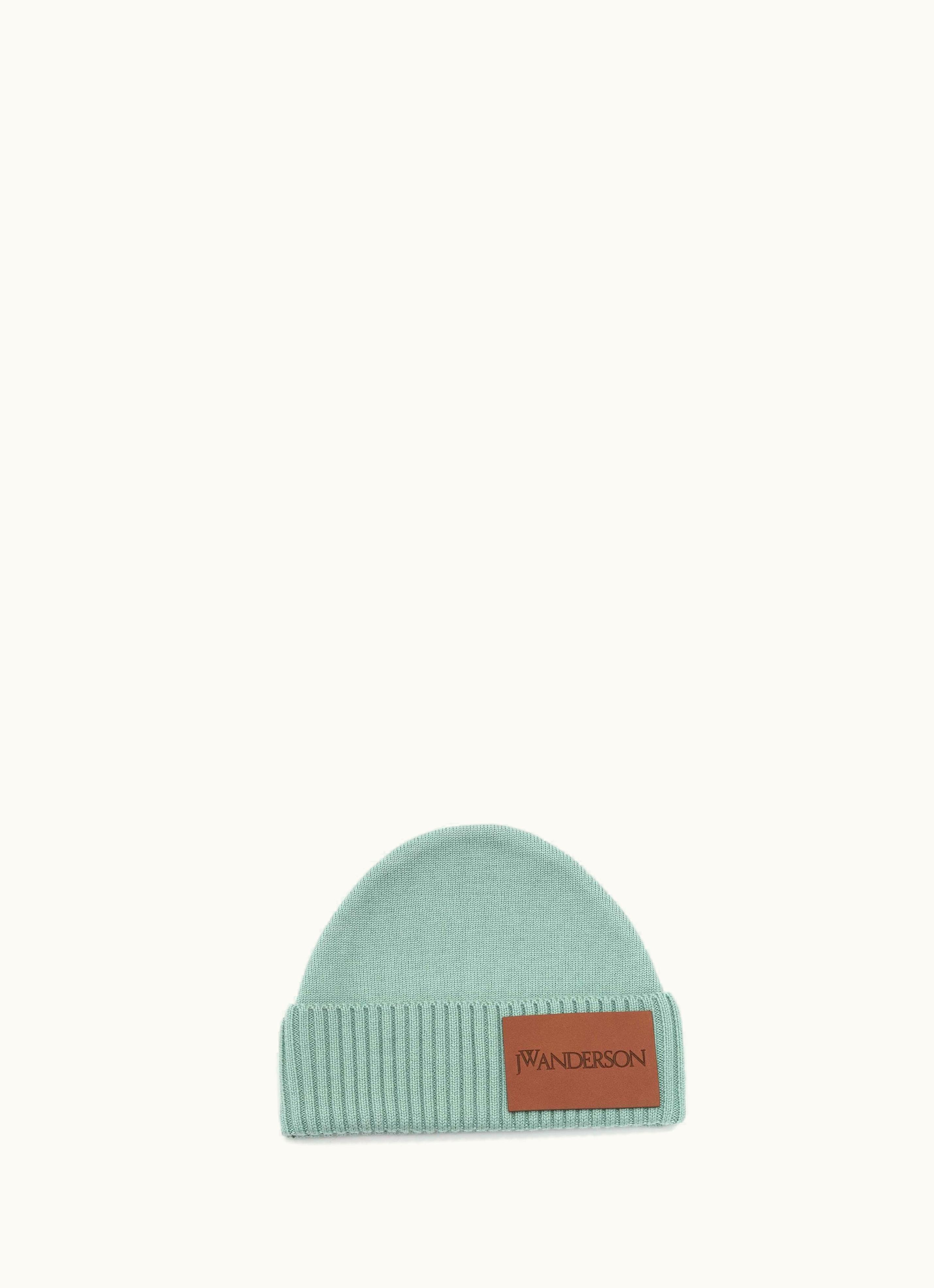 JW Anderson JW Anderson Beanie With Logo Patch In Green