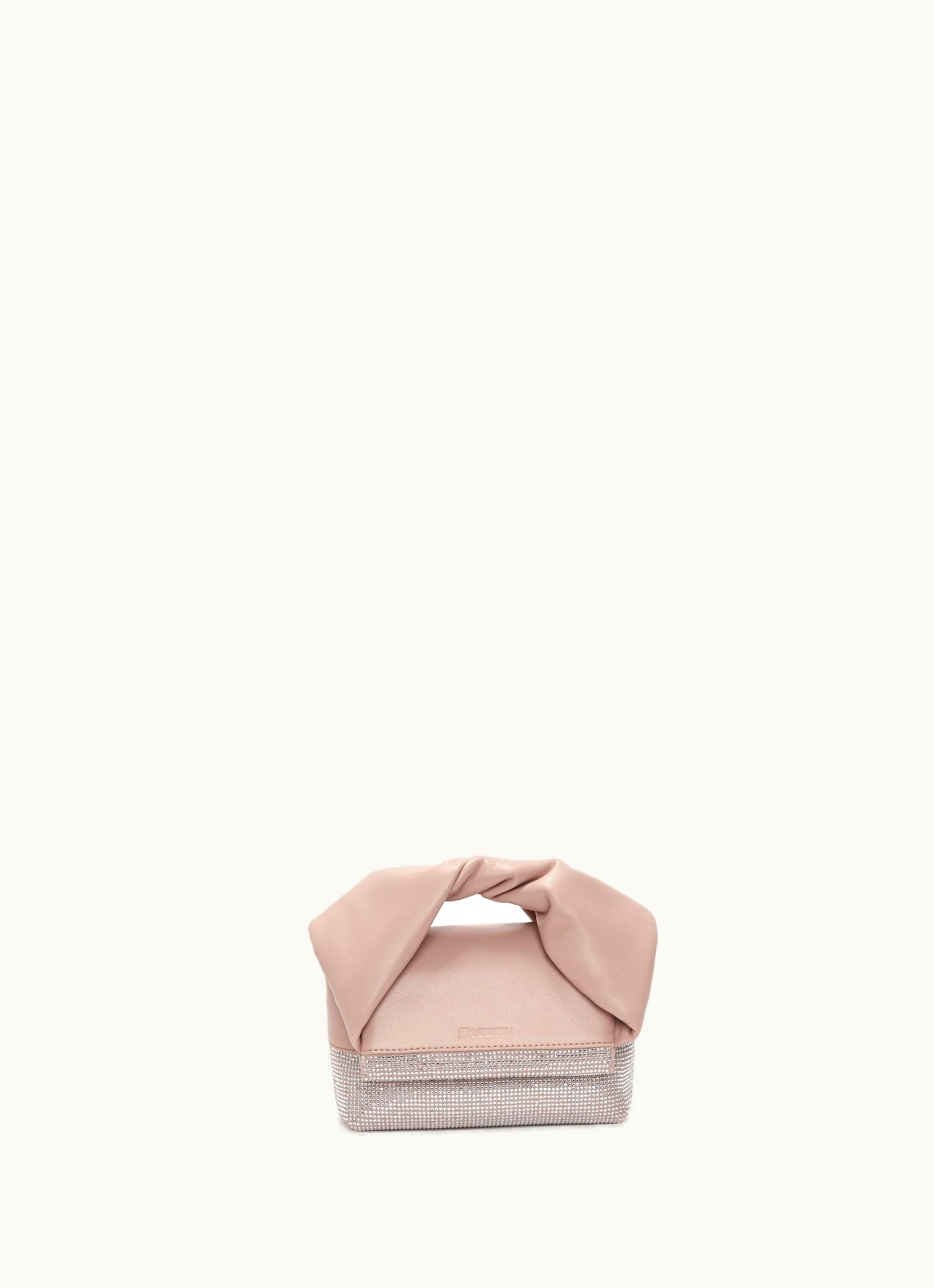 JW Anderson JW Anderson Small Twister - Leather Top Handle Bag With Crystals In Pink