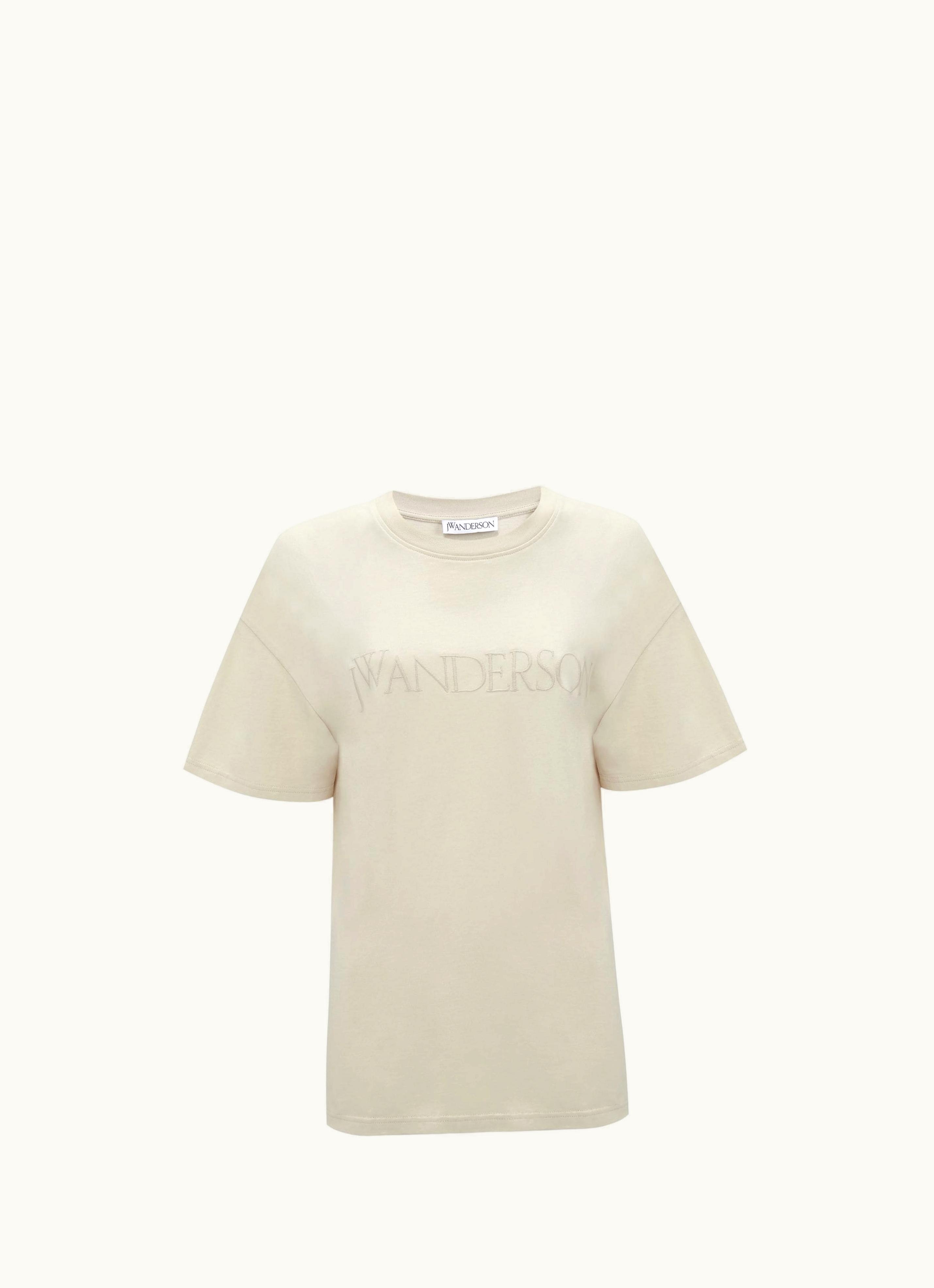 JW Anderson JW Anderson T-SHIRT With Logo Embroidery In Neutrals