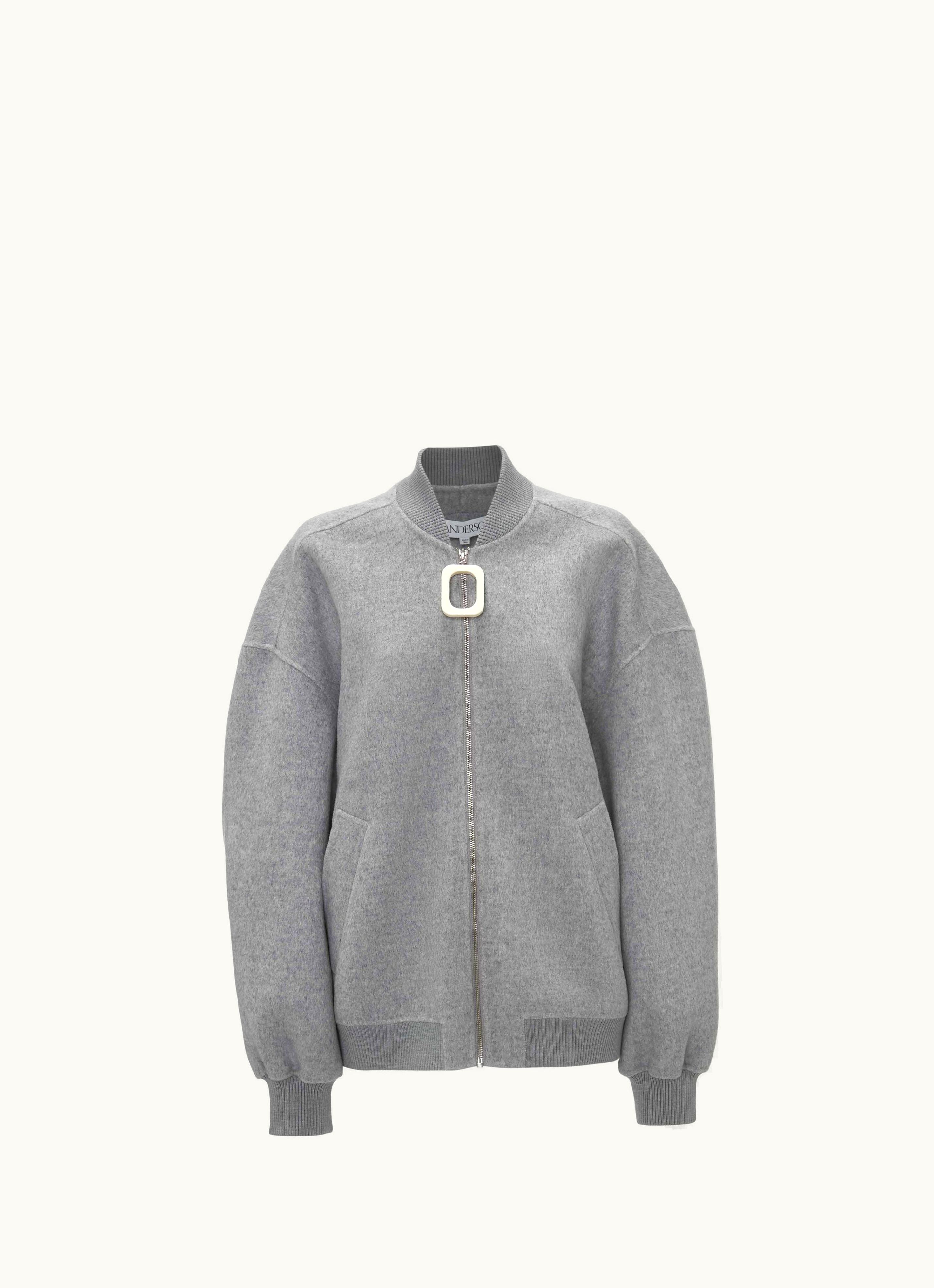 JW Anderson JW Anderson Oversized Wool Bomber Jacket Grey Melange
