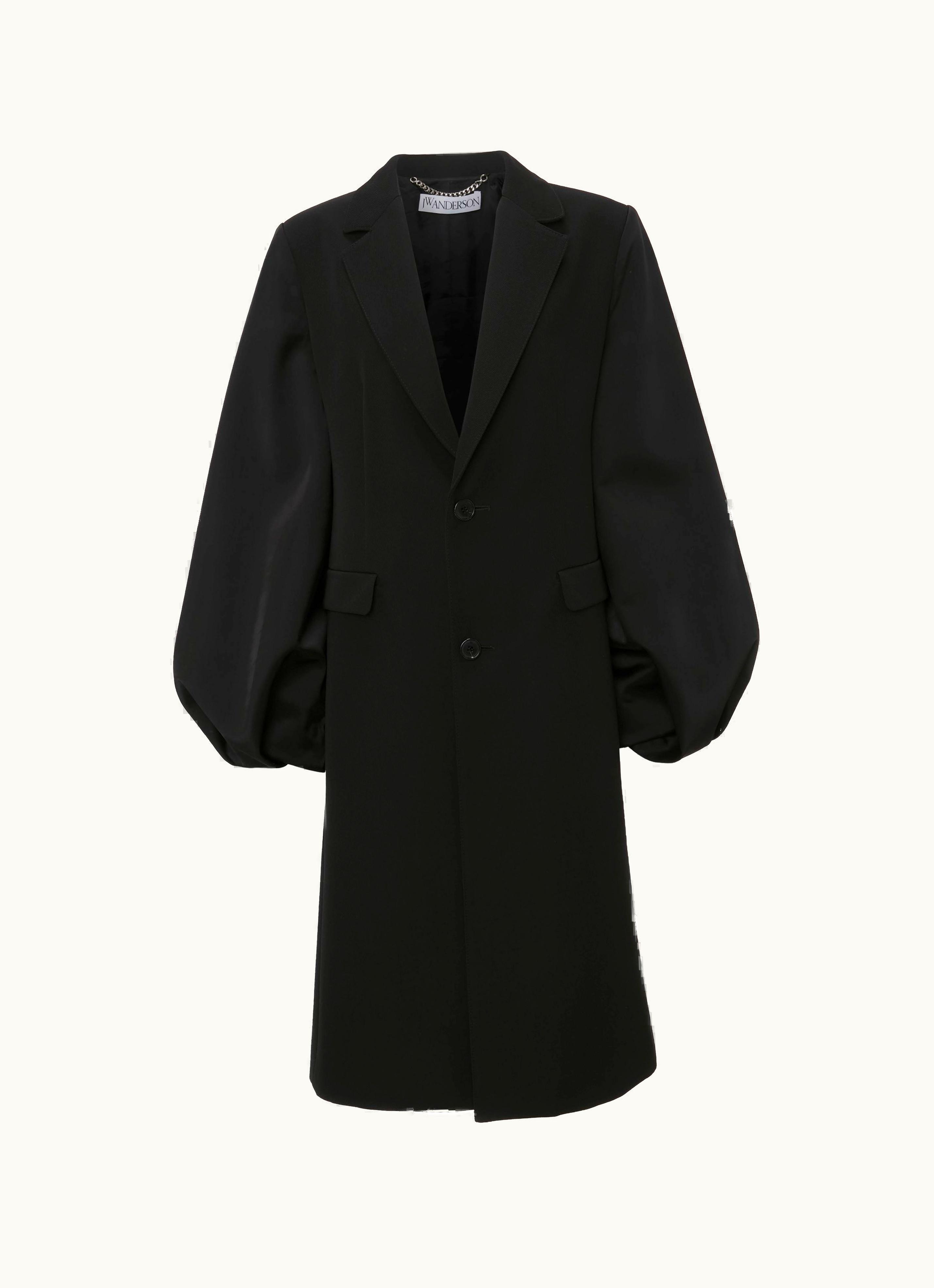 JW Anderson JW Anderson Balloon Sleeve Long Coat In Black
