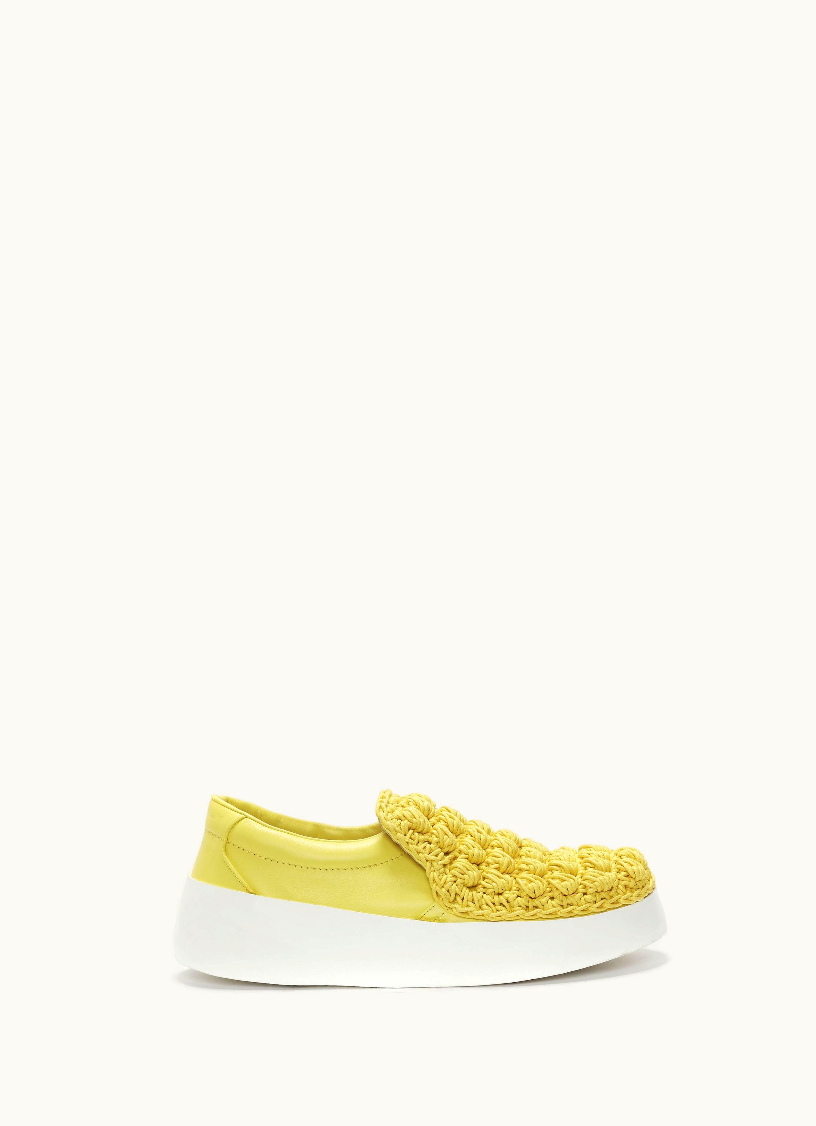 JW Anderson JW Anderson Ribbed Knit Slip-Ons Yellow