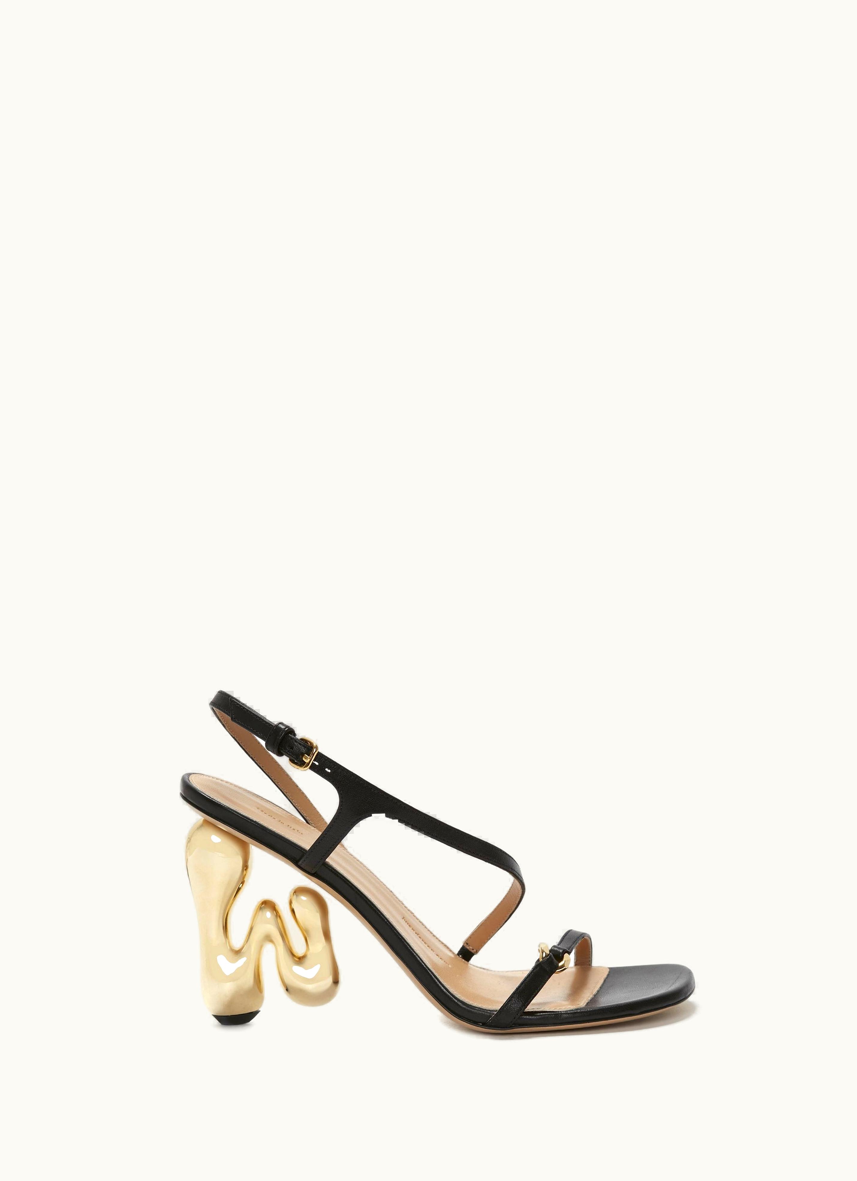 JW Anderson JW Anderson JW Bubble Heel Leather Sandals In Black