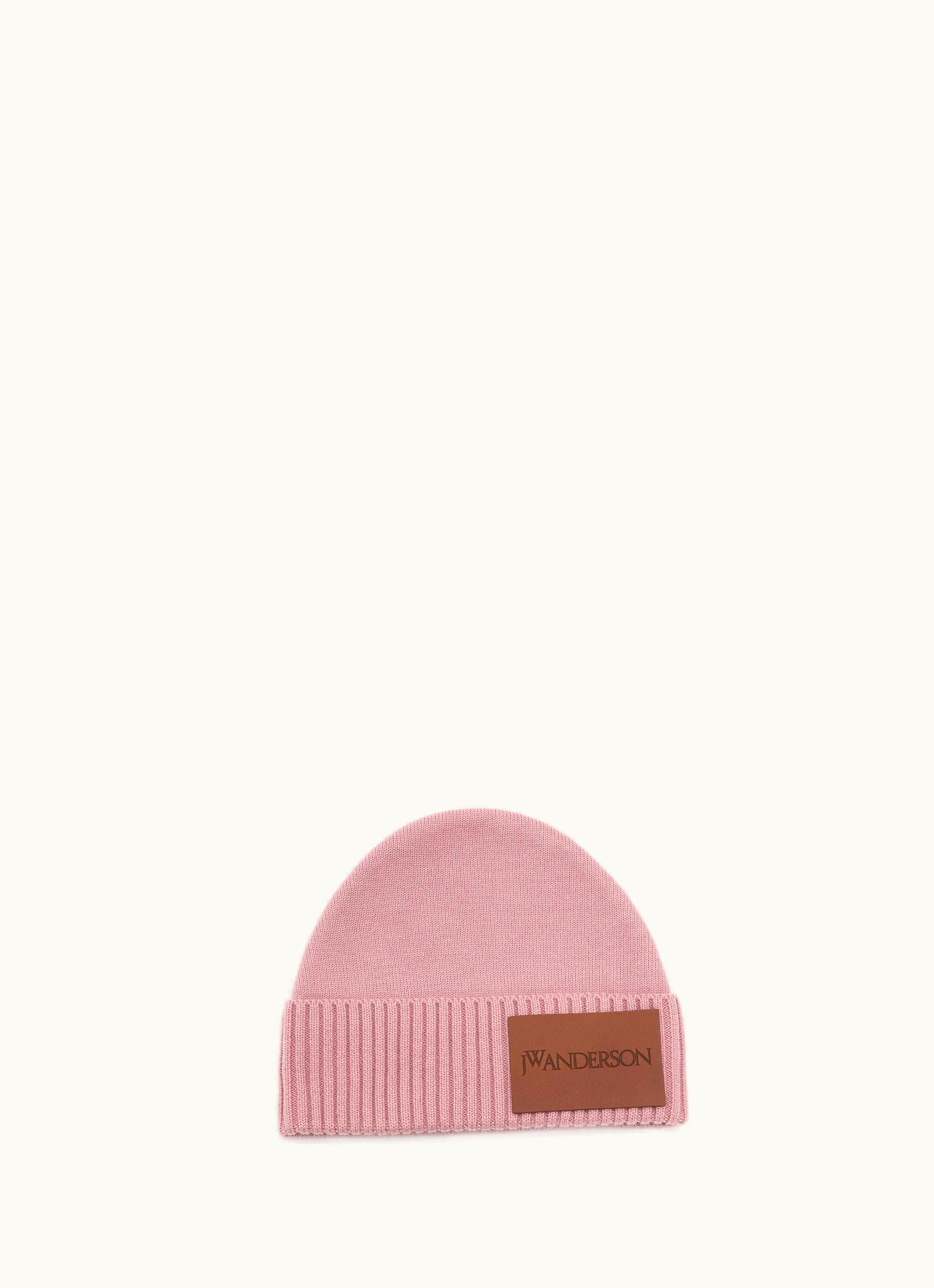 JW Anderson JW Anderson Beanie With Logo Patch In Pink