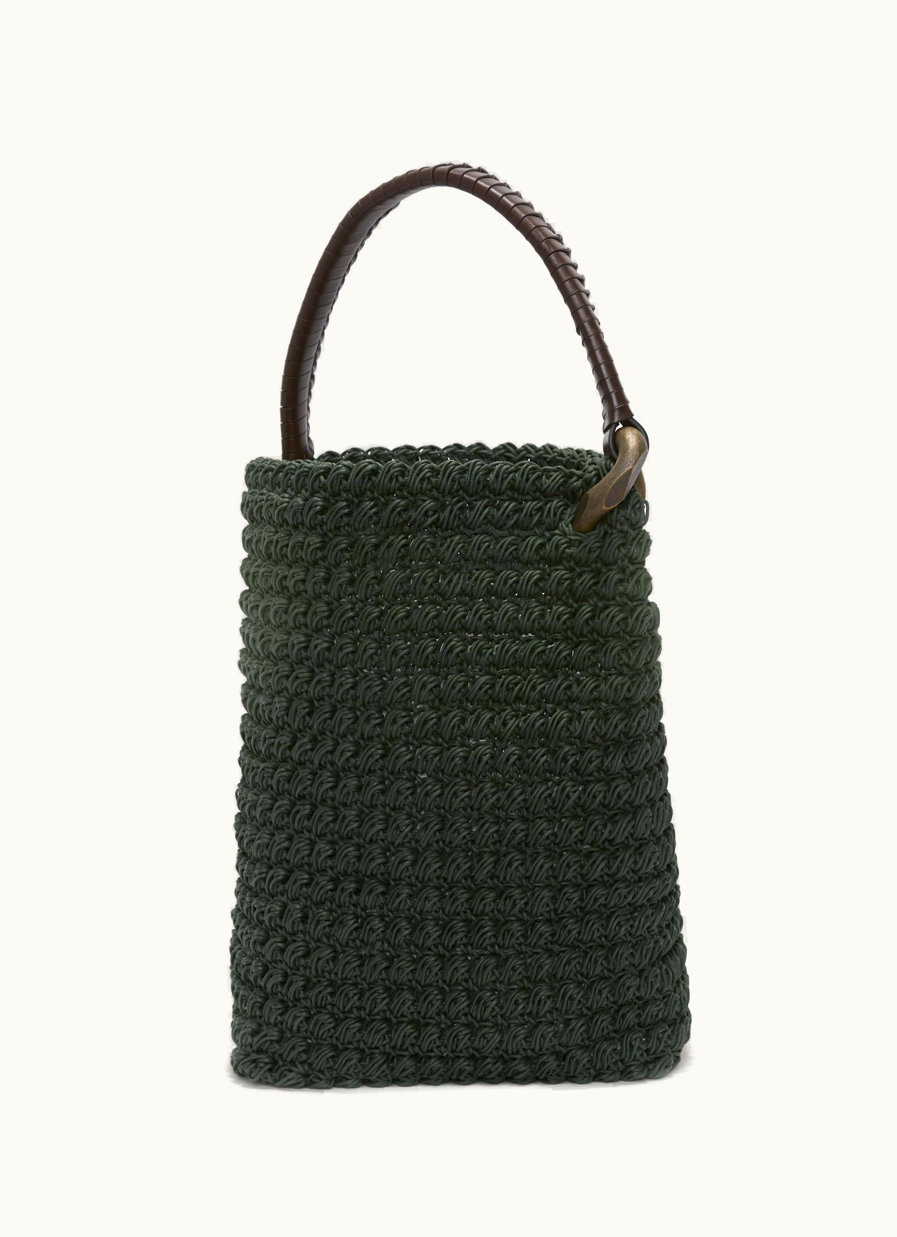 JW Anderson JW Anderson Large JWA Corner Bucket - Top Handle Bag In Forest Green