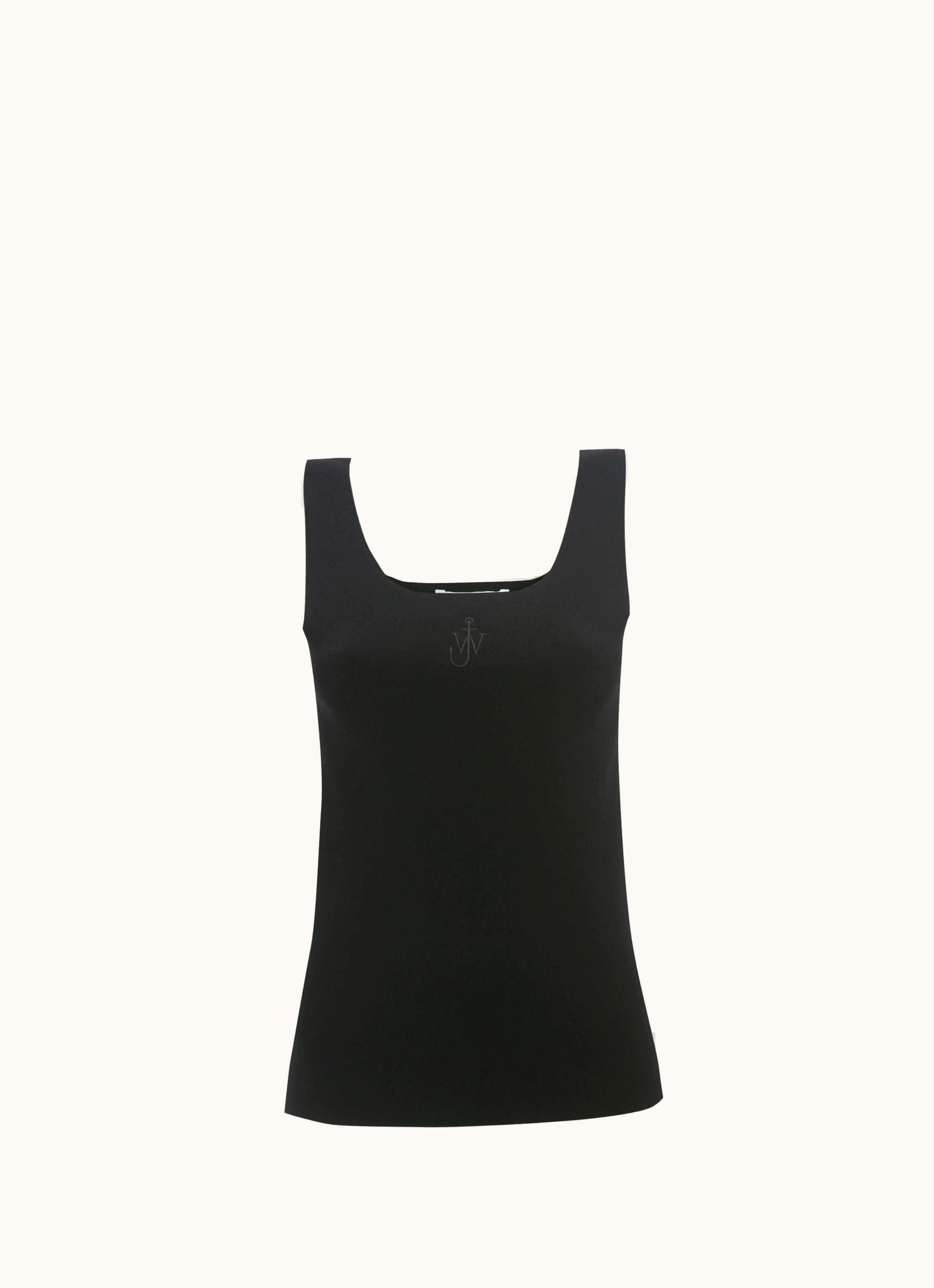 JW Anderson JW Anderson Fitted Tank Top With Anchor Logo Embroidery In Black