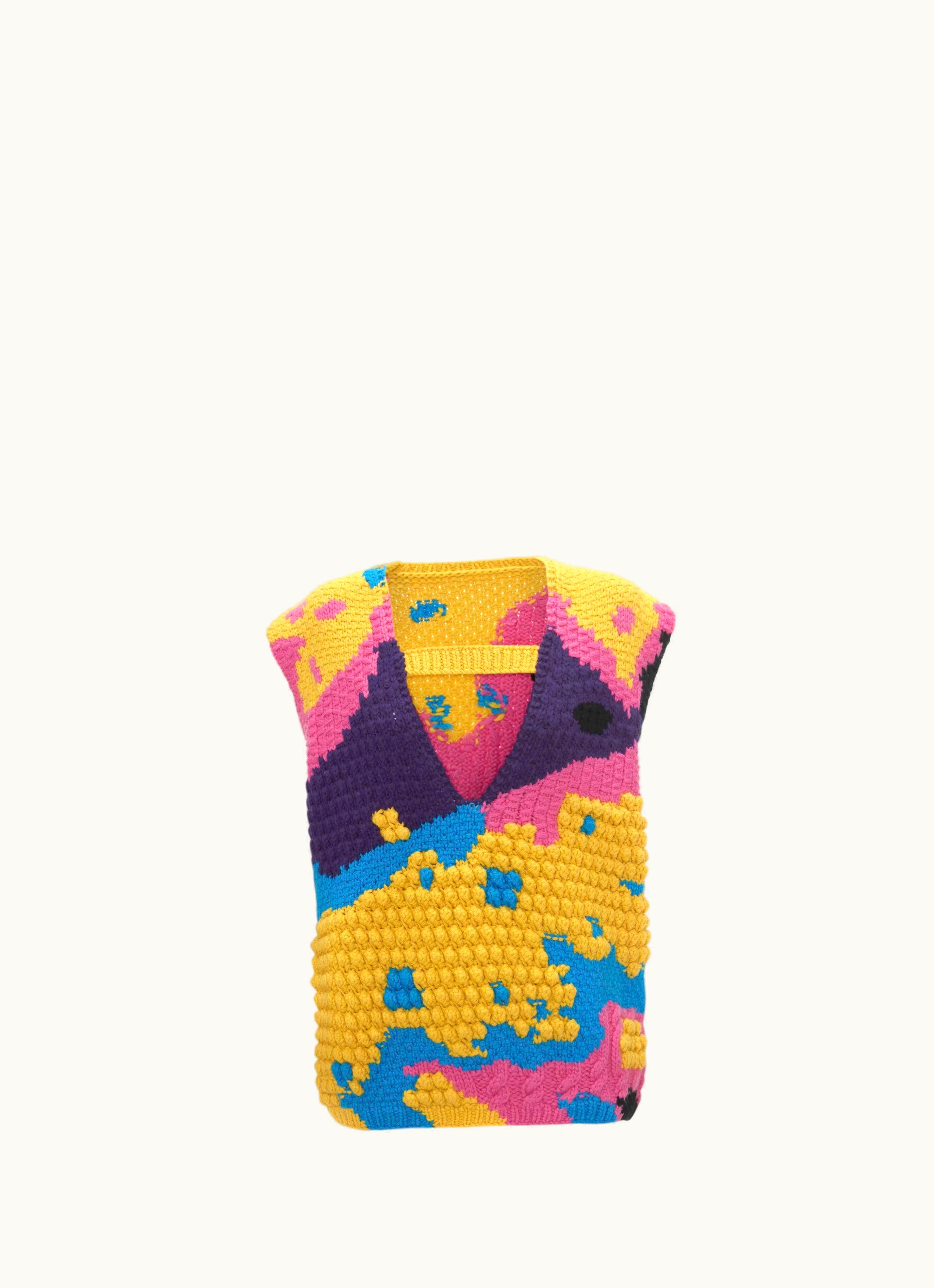 JW Anderson JW Anderson Textured V Box Vest In Bright Yellow