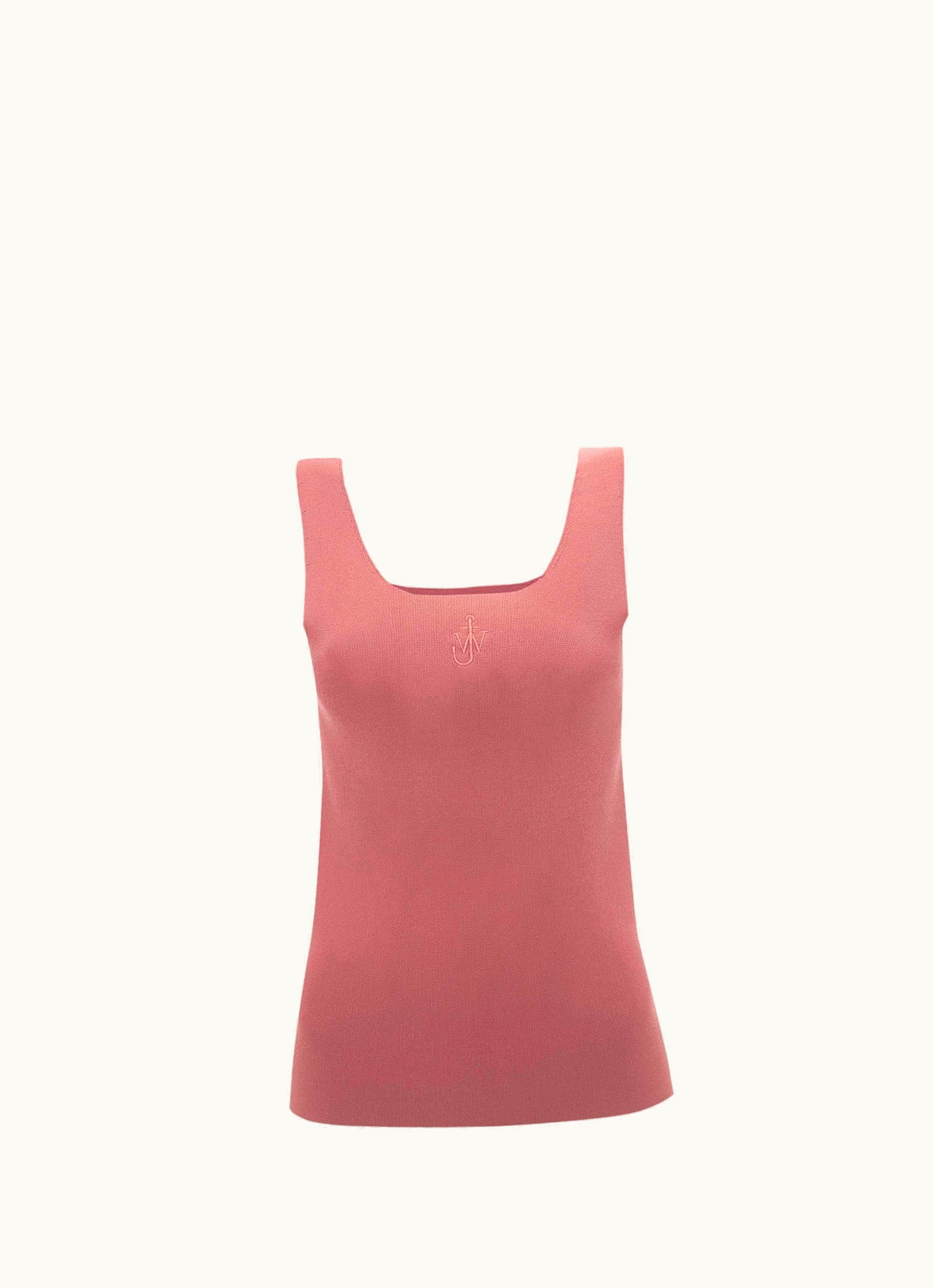 JW Anderson JW Anderson Fitted Tank Top With Anchor Logo Embroidery In Pink