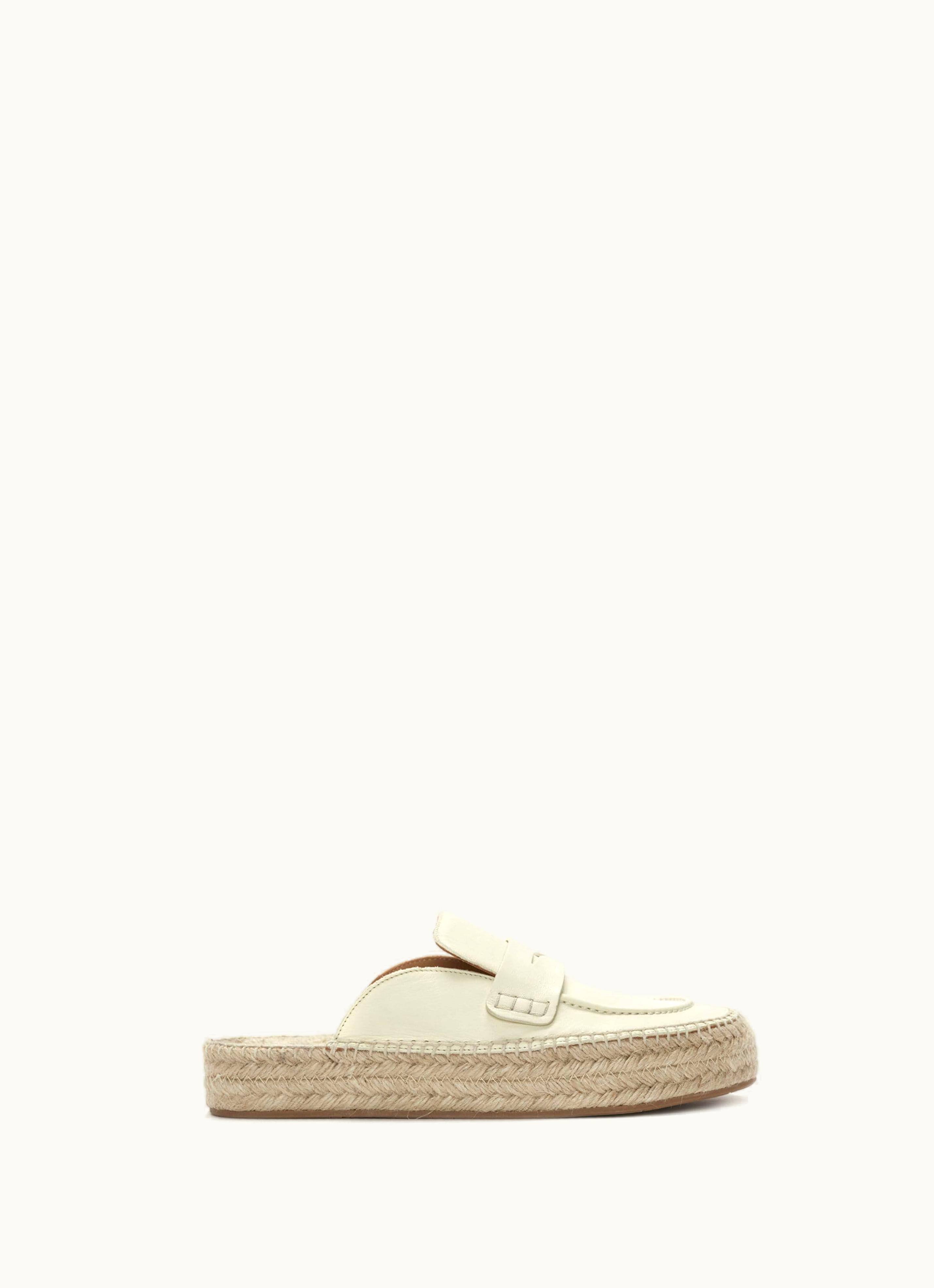 JW Anderson JW Anderson Loafer Mules Leather Espadrilles Beige