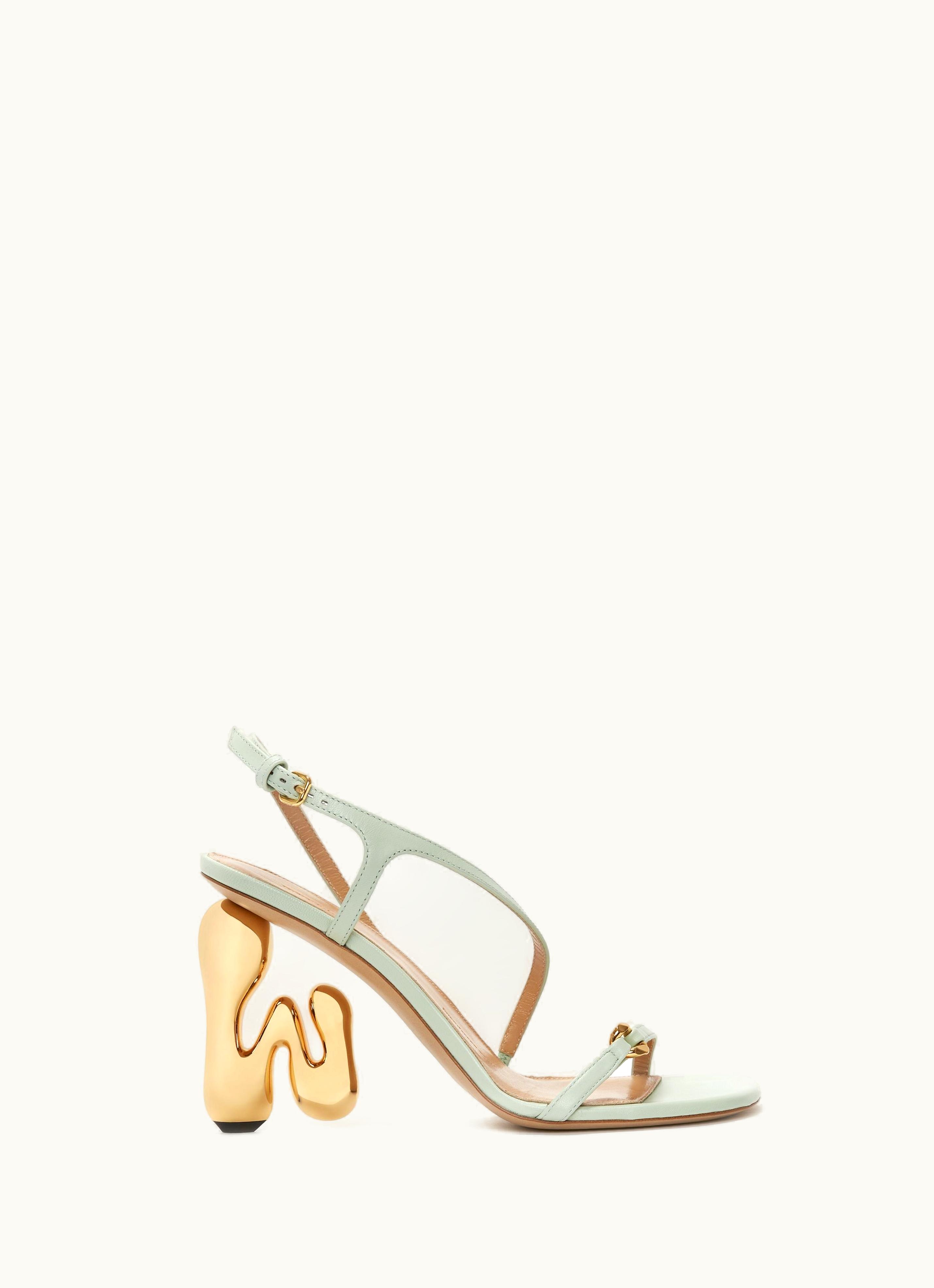 JW Anderson JW Anderson JW Bubble Heel Leather Sandals In Green