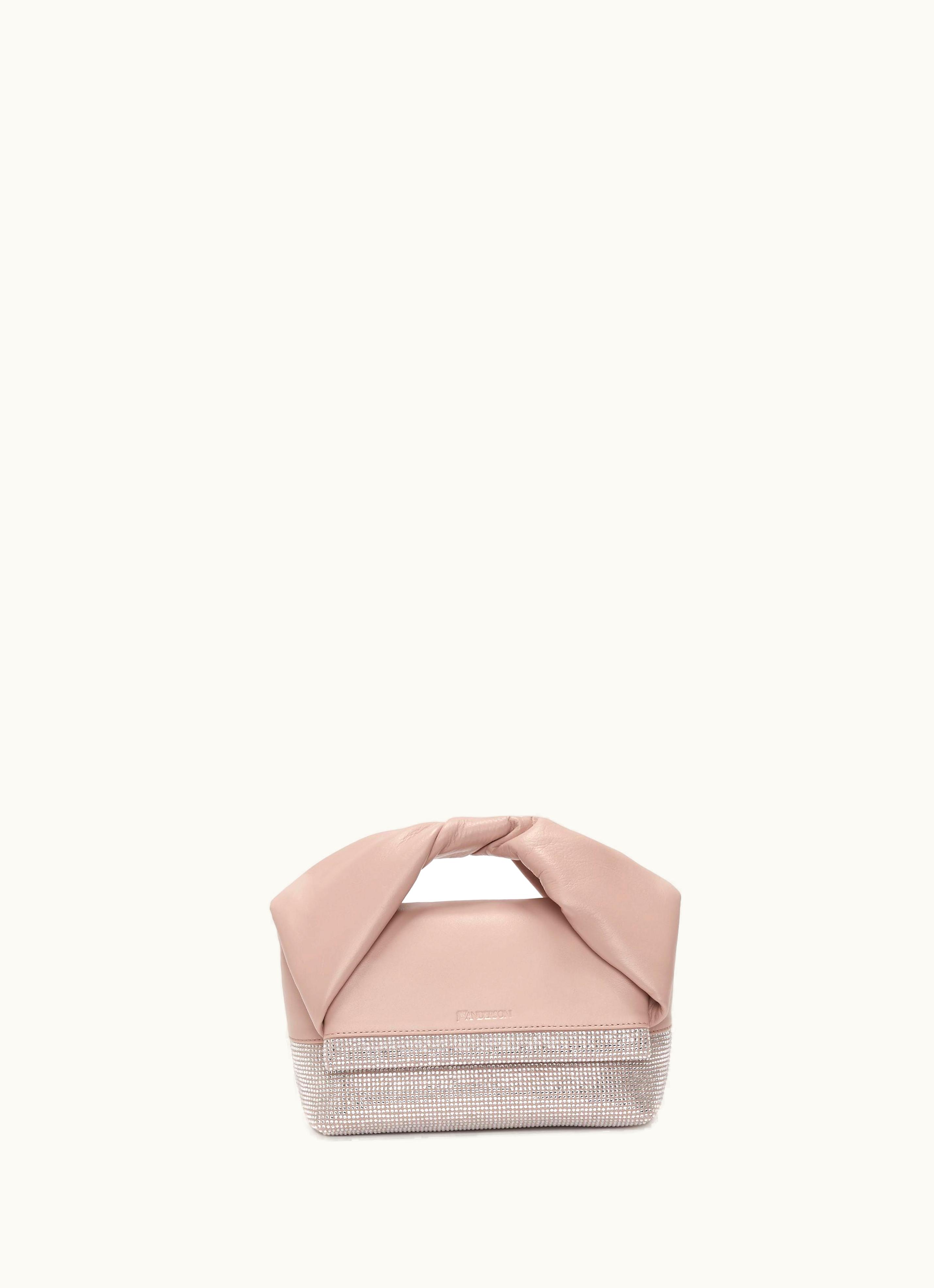 JW Anderson JW Anderson Medium Twister - Leather Top Handle Bag With Crystals In Pink