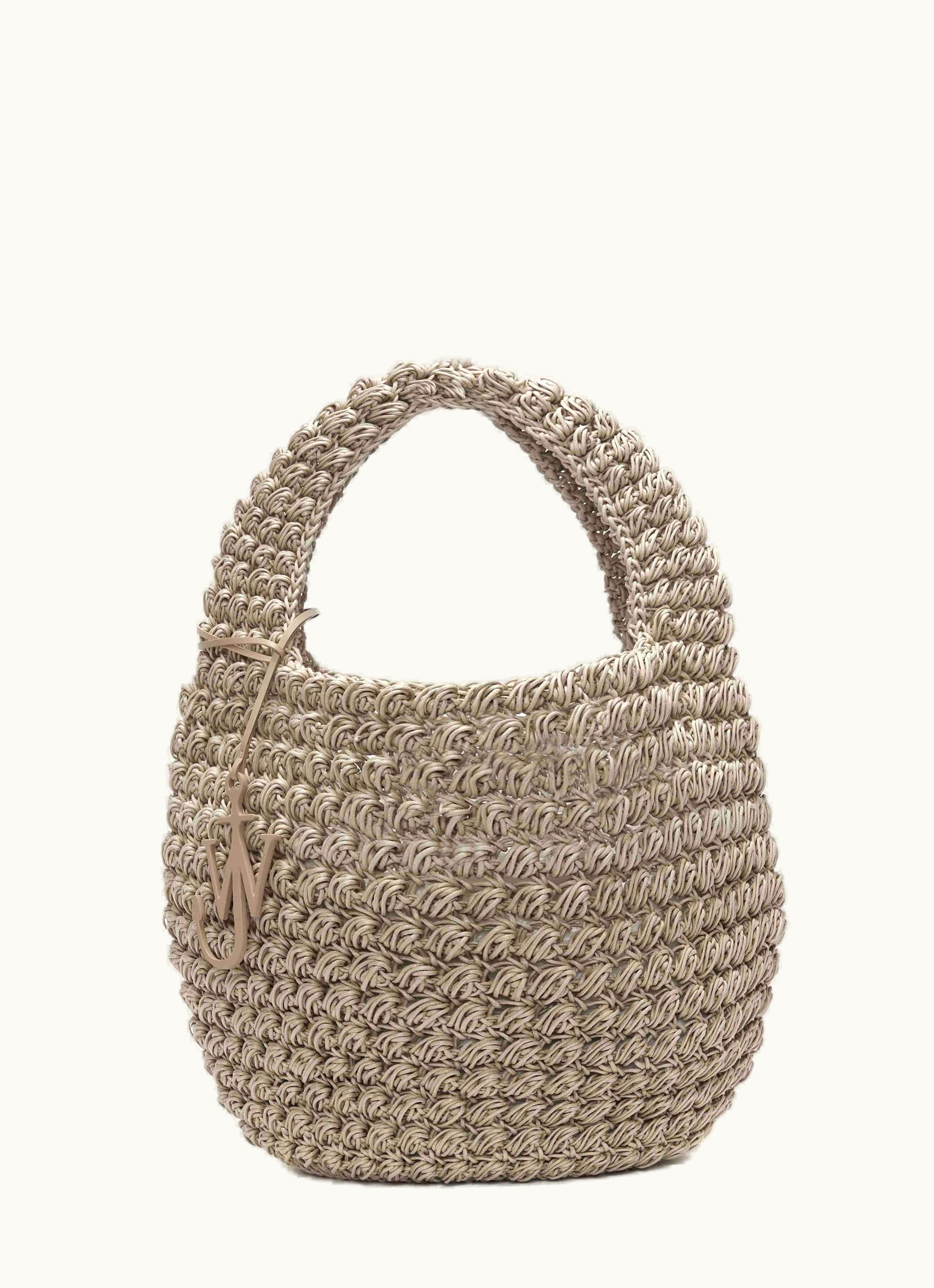 JW Anderson JW Anderson Large Popcorn Basket Tote Bag Crocheted Cotton Grey