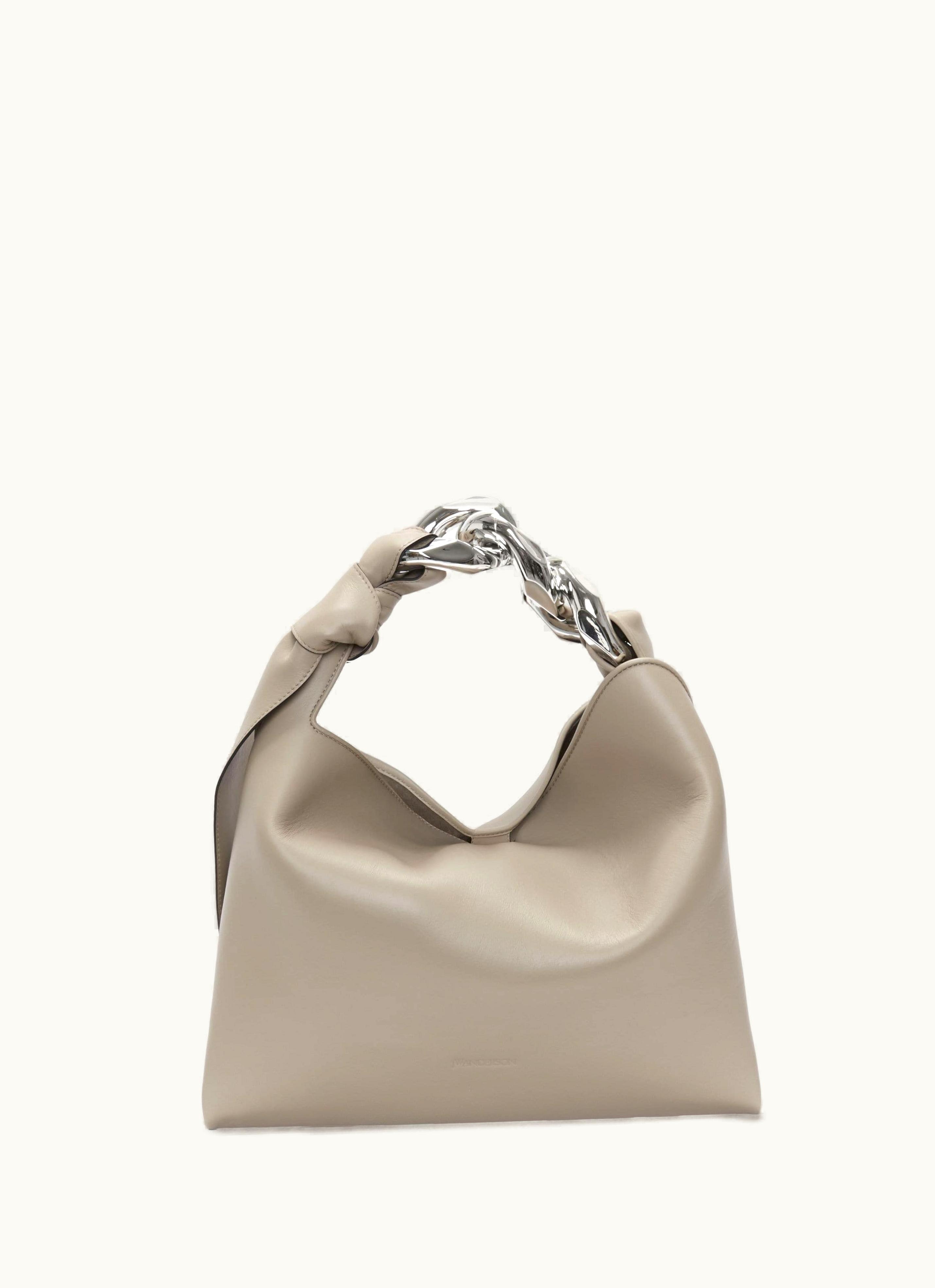 JW Anderson JW Anderson Chain Knot Hobo Leather Shoulder Bag Taupe