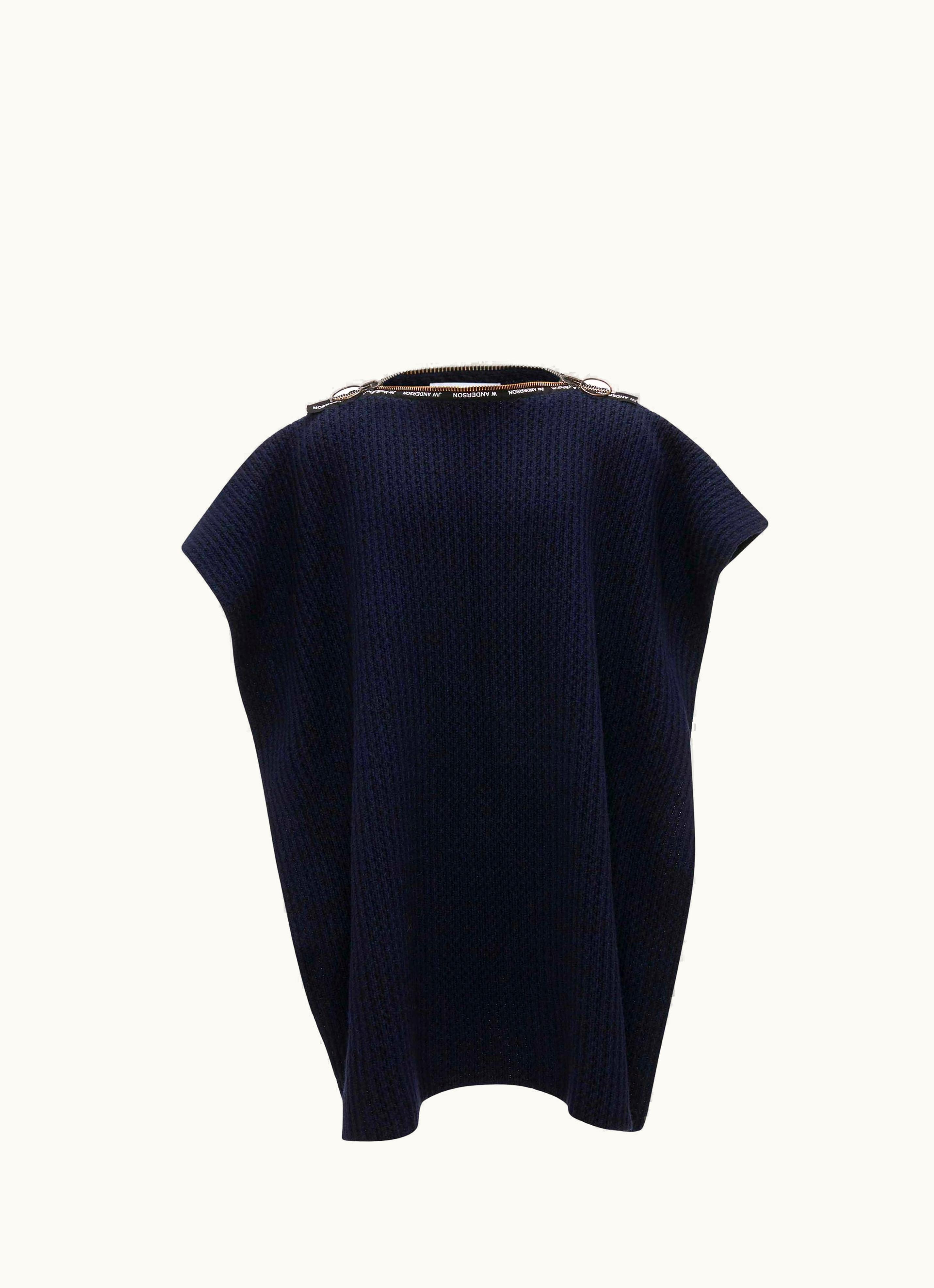 JW Anderson A.P.C. X JW Anderson - Poncho Swann - Wool Poncho In Blue